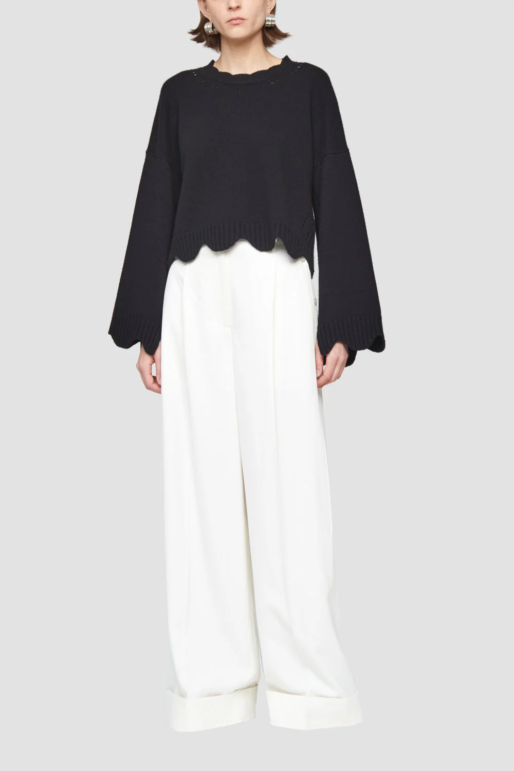 Crew Neck Cashmere Blend Sweater - Image 2