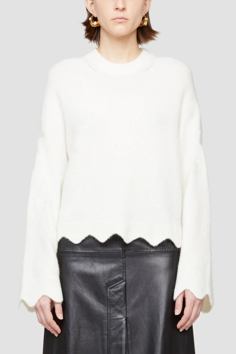 Crew Neck Sweater With Scallop - Image 3