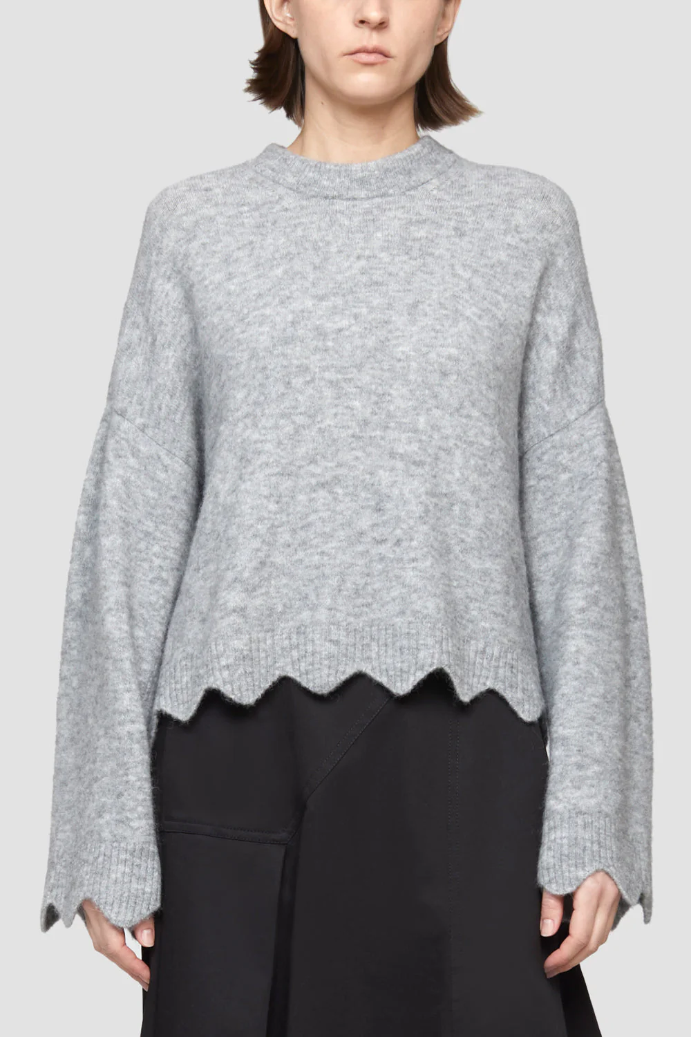 Crew Neck Sweater With Scallop - Image 9