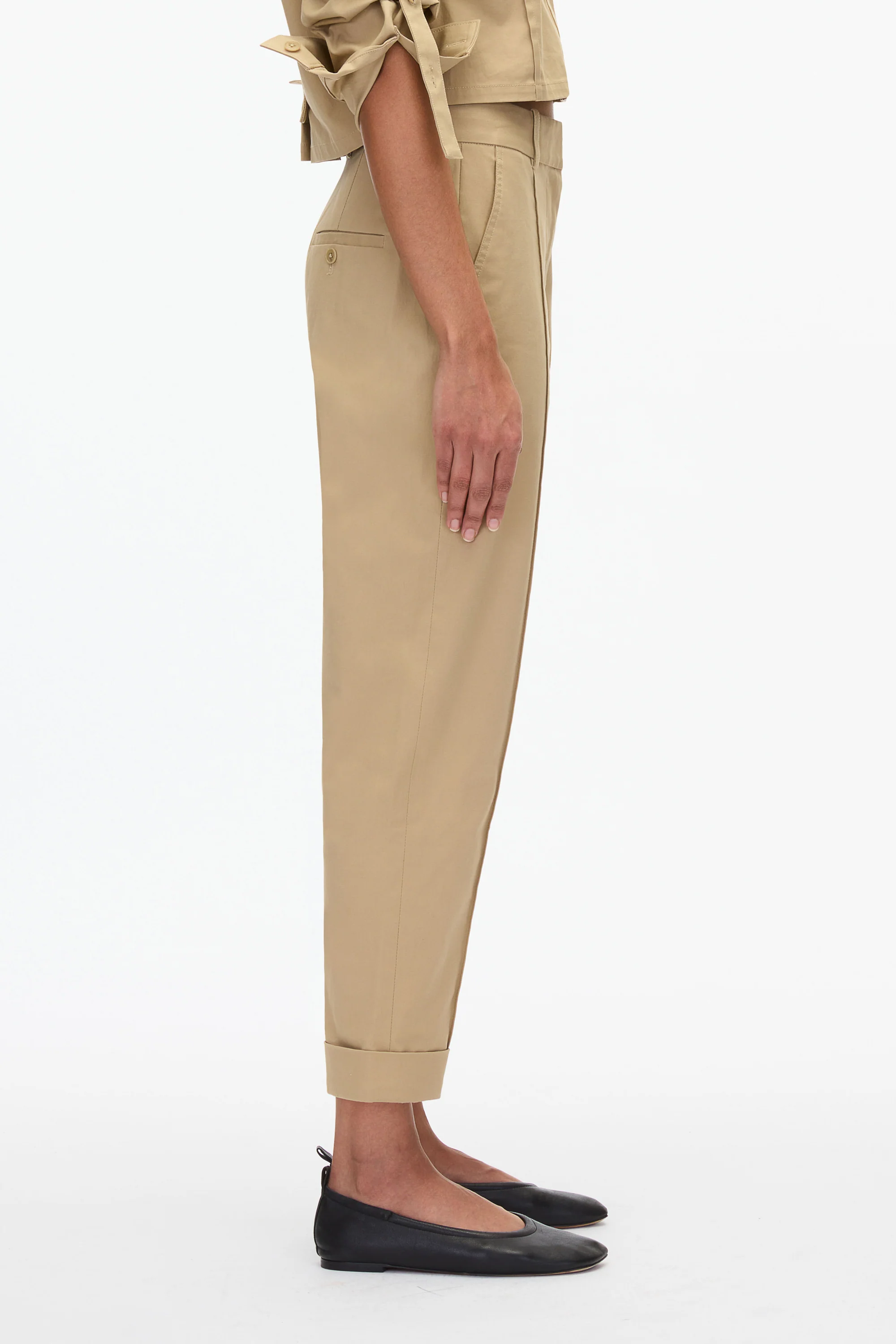 Cropped Carrot Trousers - Image 3