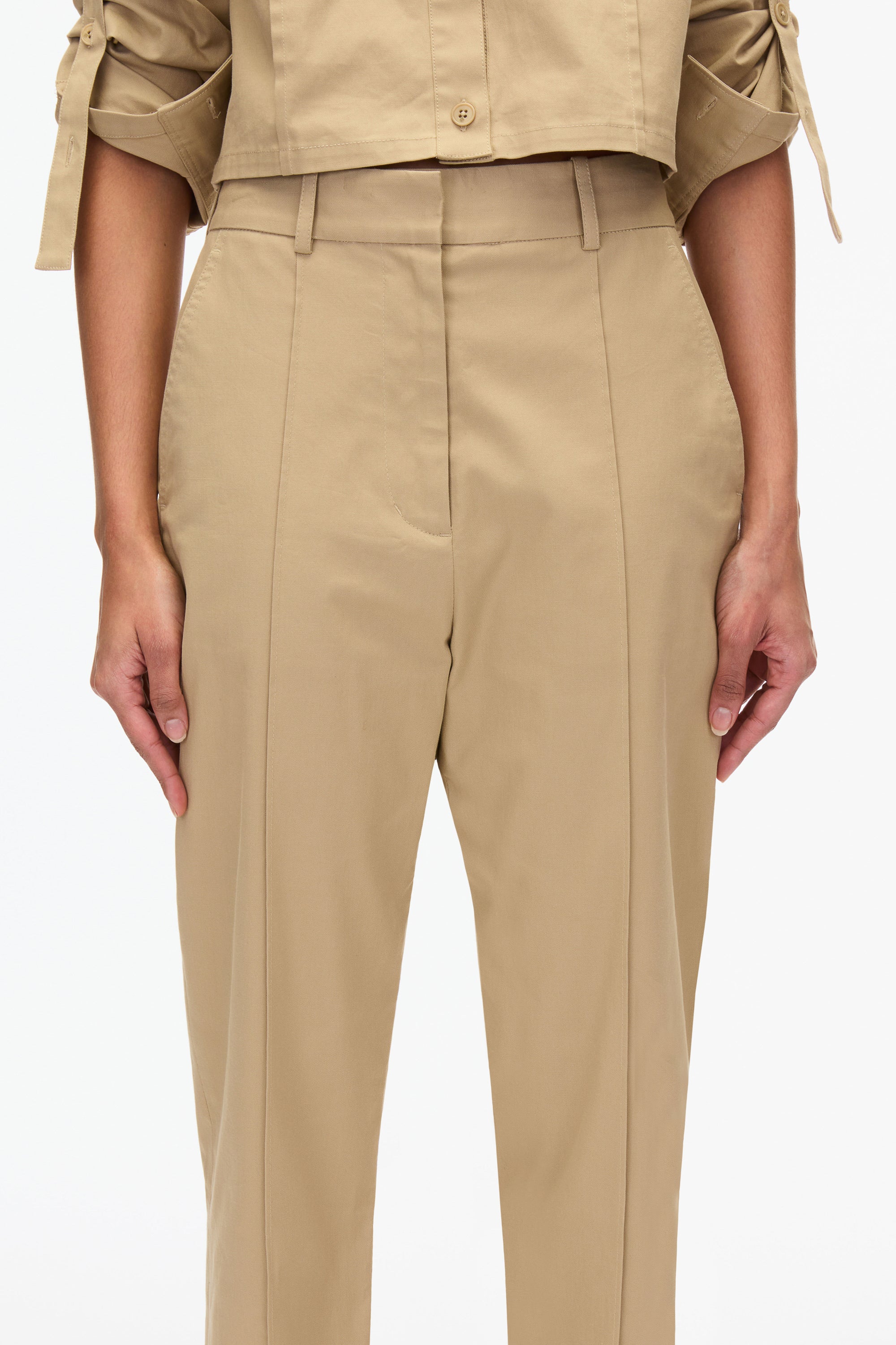 Cropped Carrot Trousers - Image 5