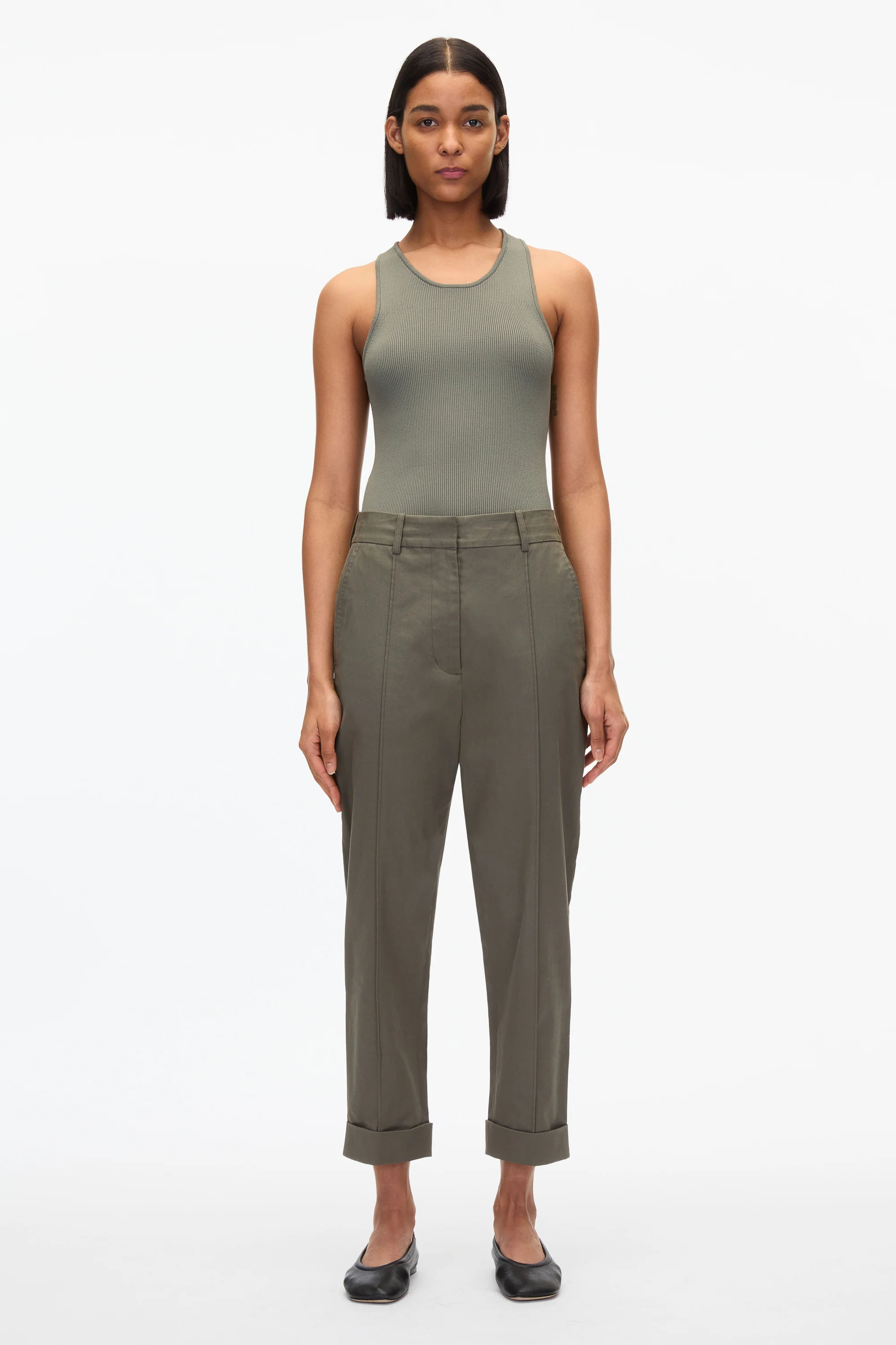 Cropped Carrot Trousers - Image 6