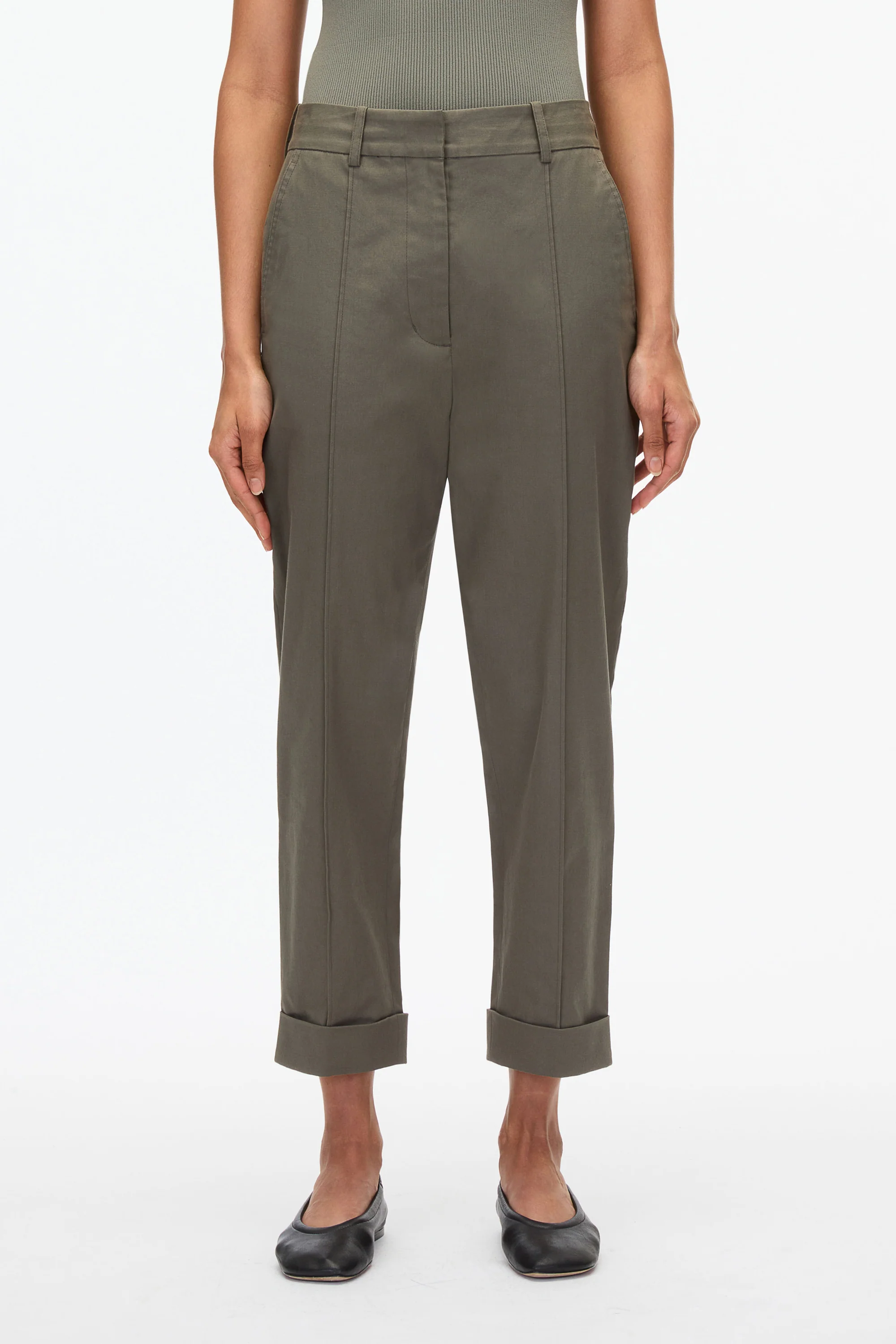 Cropped Carrot Trousers - Image 7