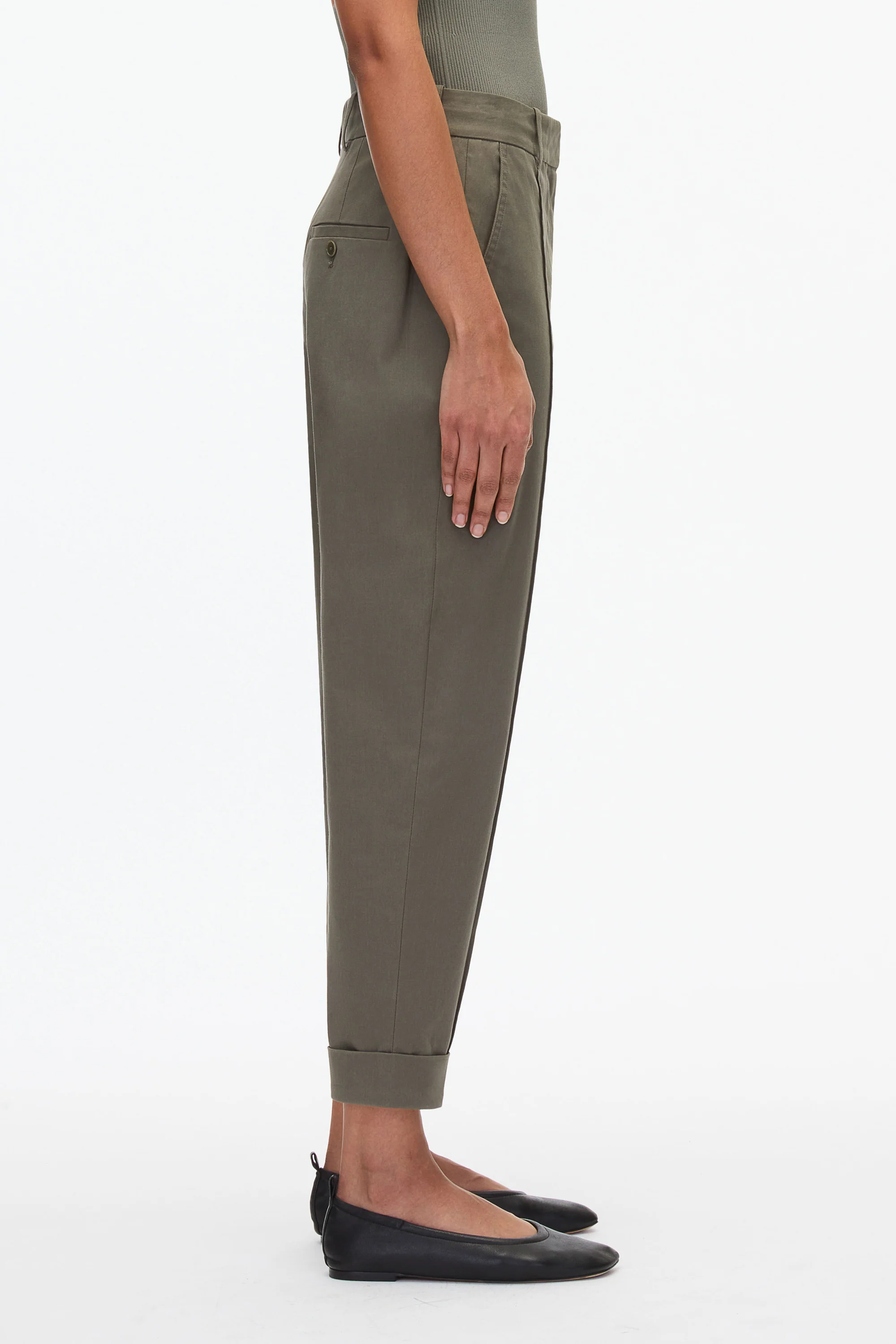 Cropped Carrot Trousers - Image 8
