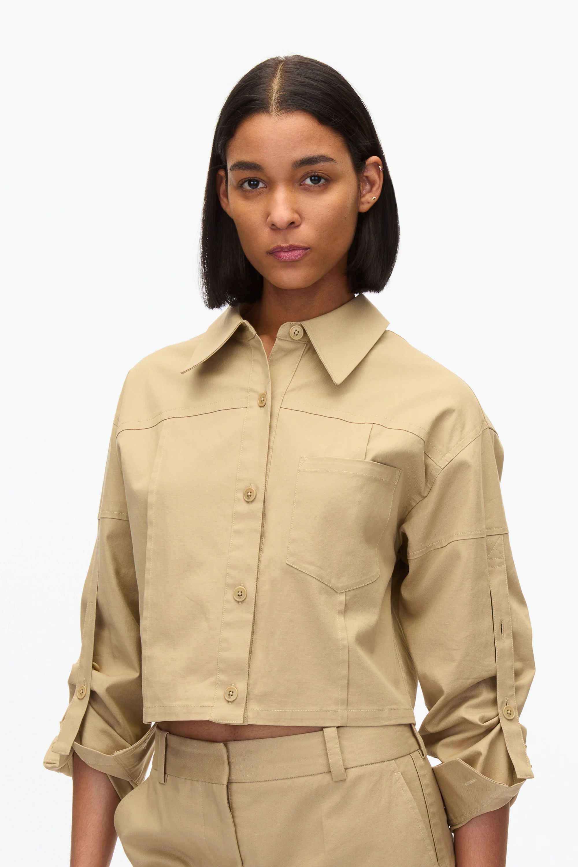 Cropped Convertible Shirt Jacket - Image 10