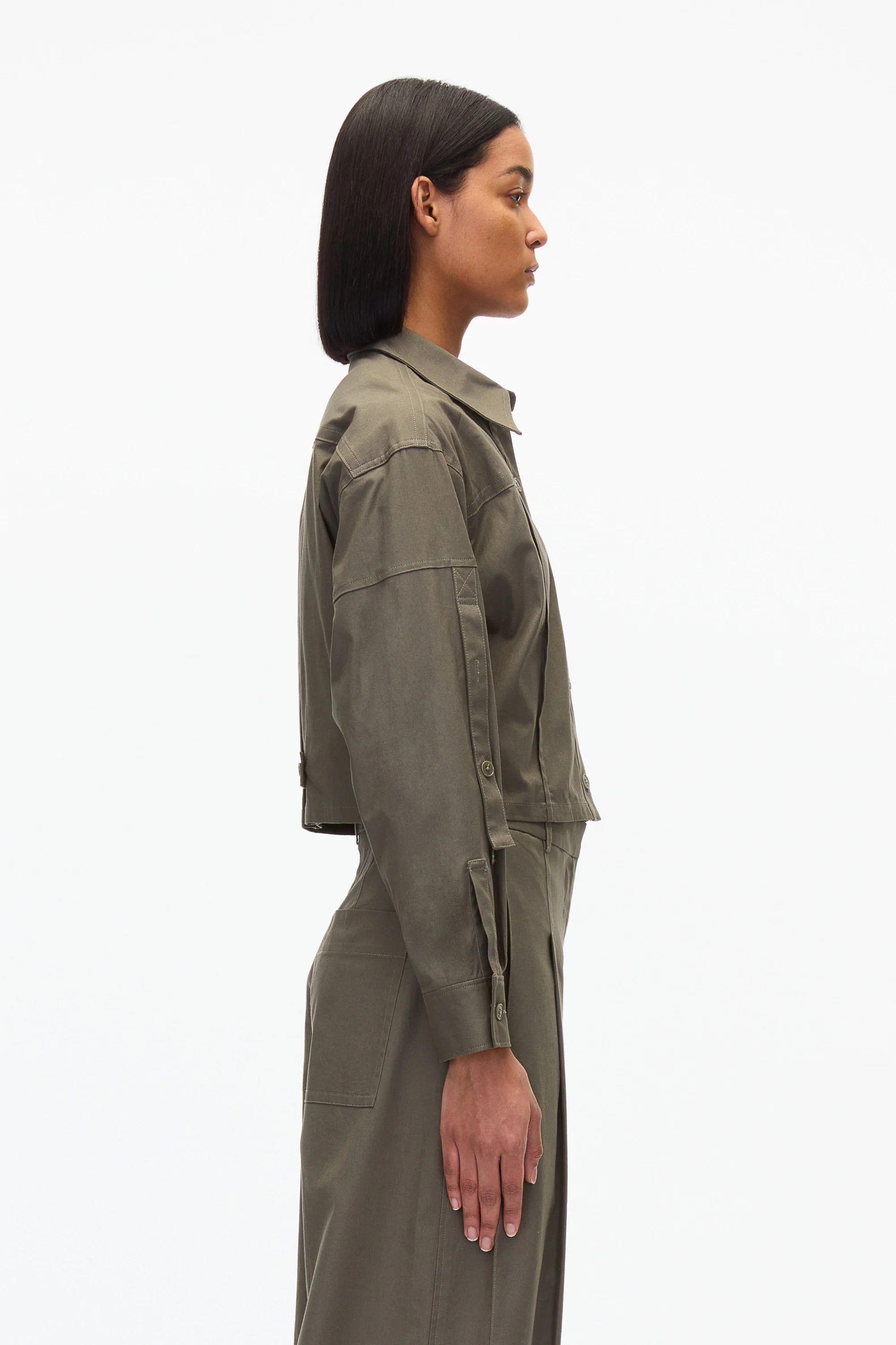 Cropped Convertible Shirt Jacket - Image 3