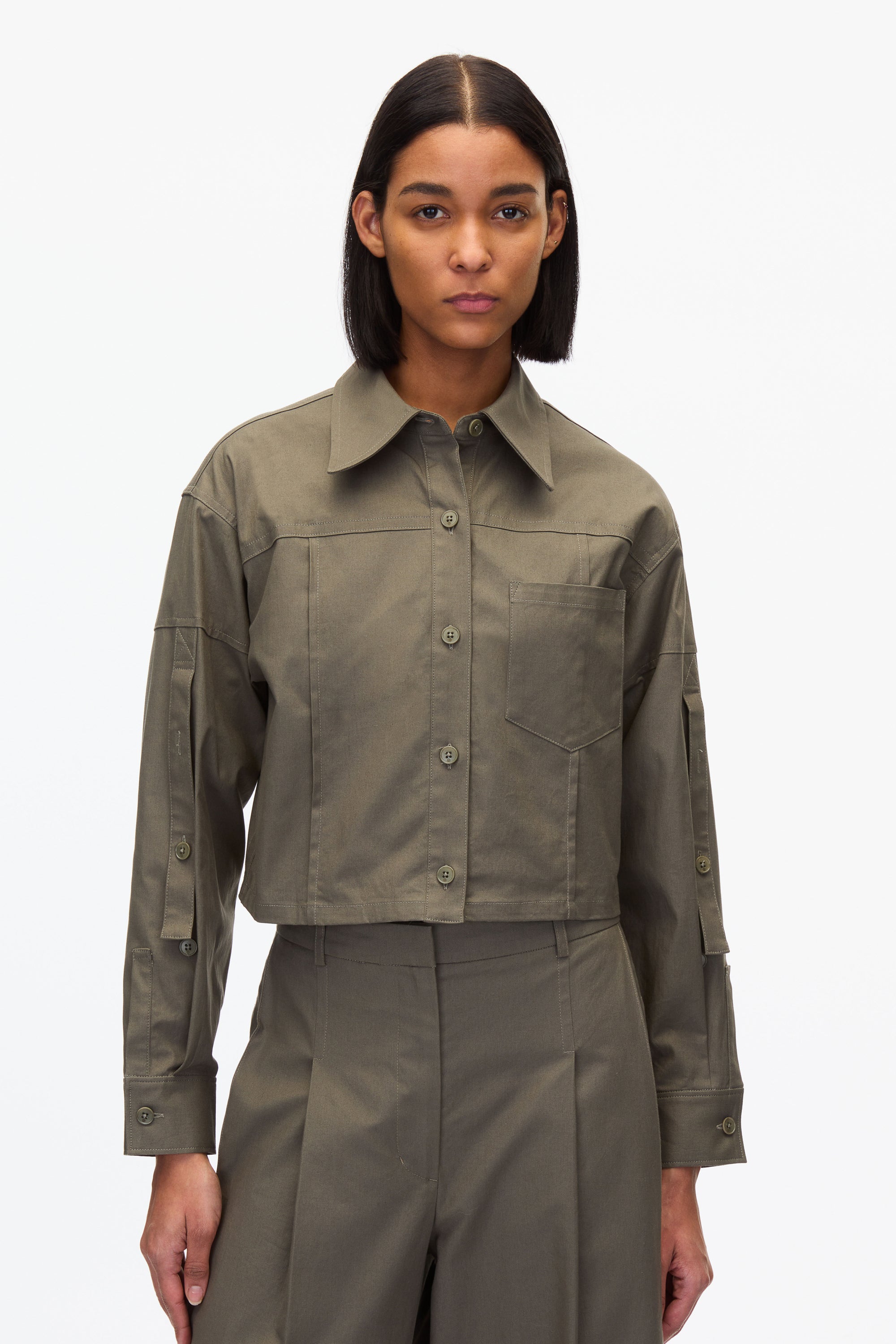 Cropped Convertible Shirt Jacket - Image 5
