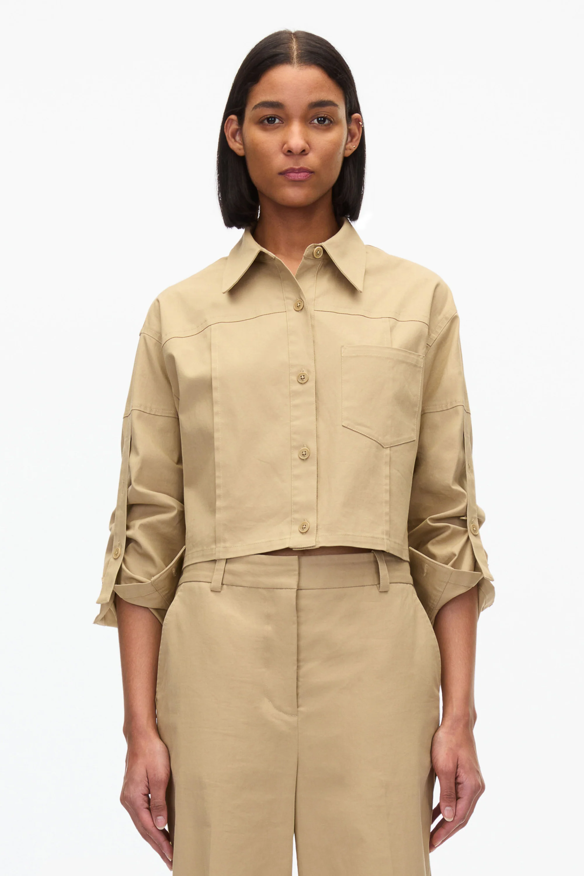 Cropped Convertible Shirt Jacket - Image 7