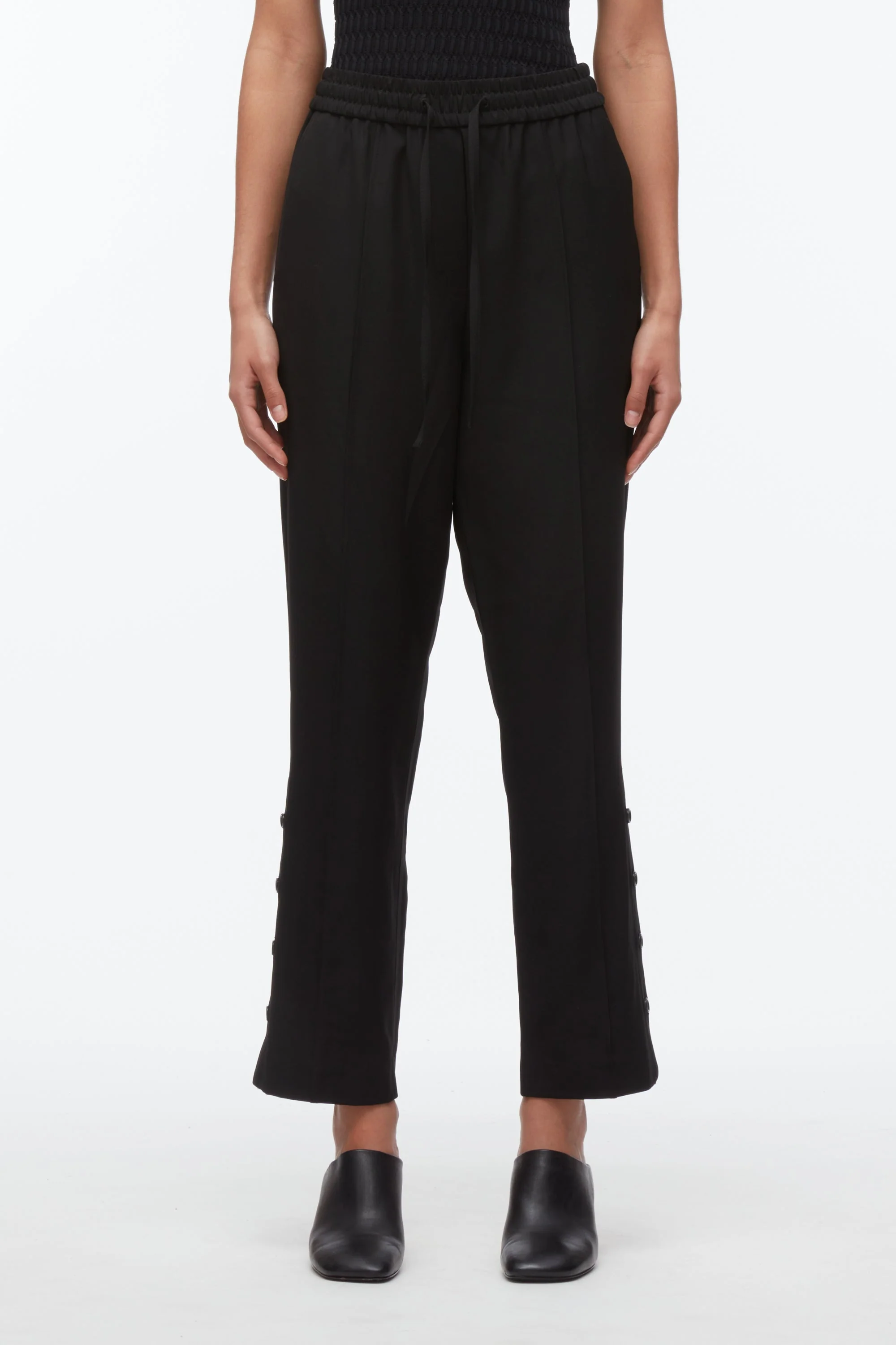 Cropped Elasticated Pants With Side Vent - Image 3