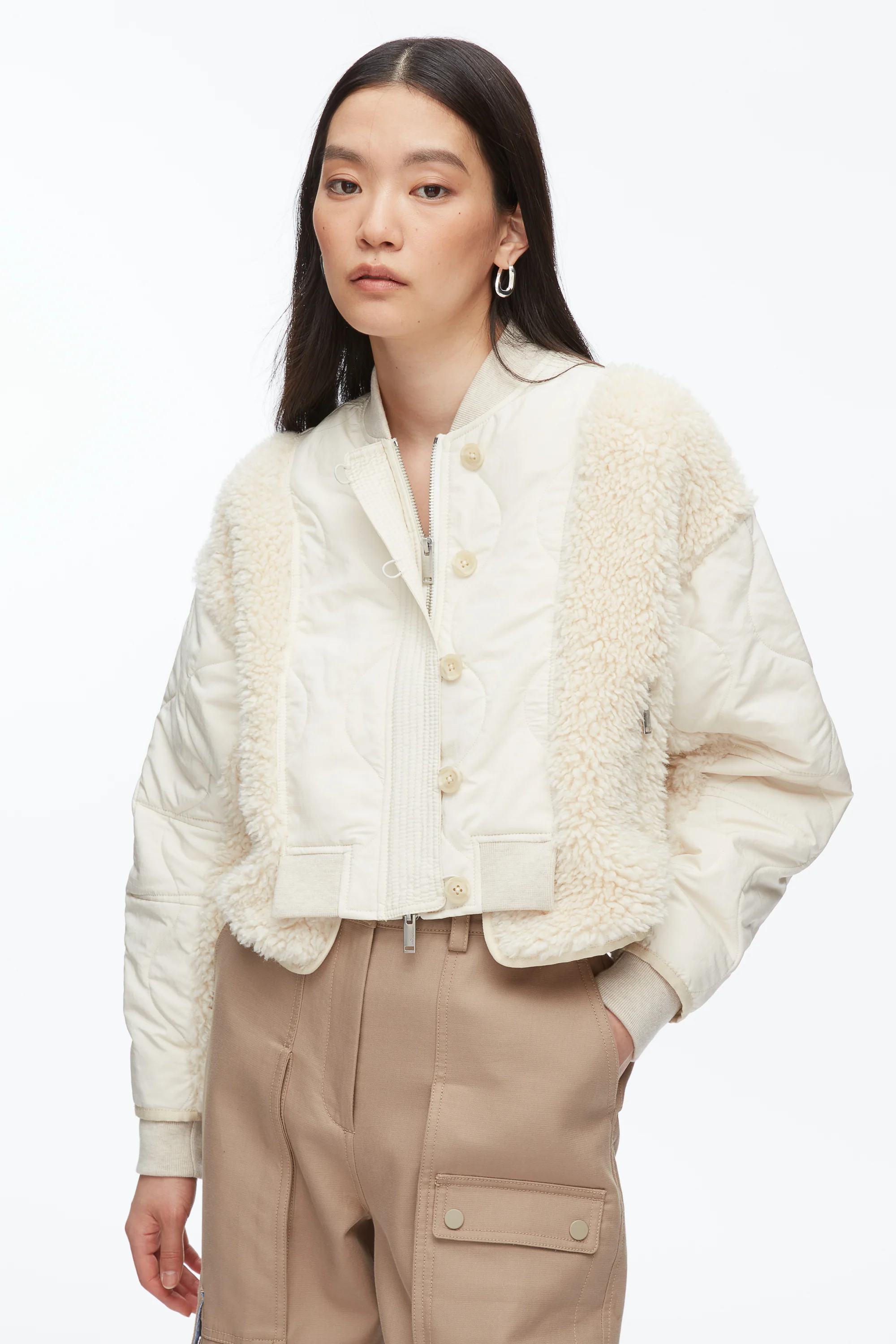 Cropped Sherpa Combo Bomber - Image 12