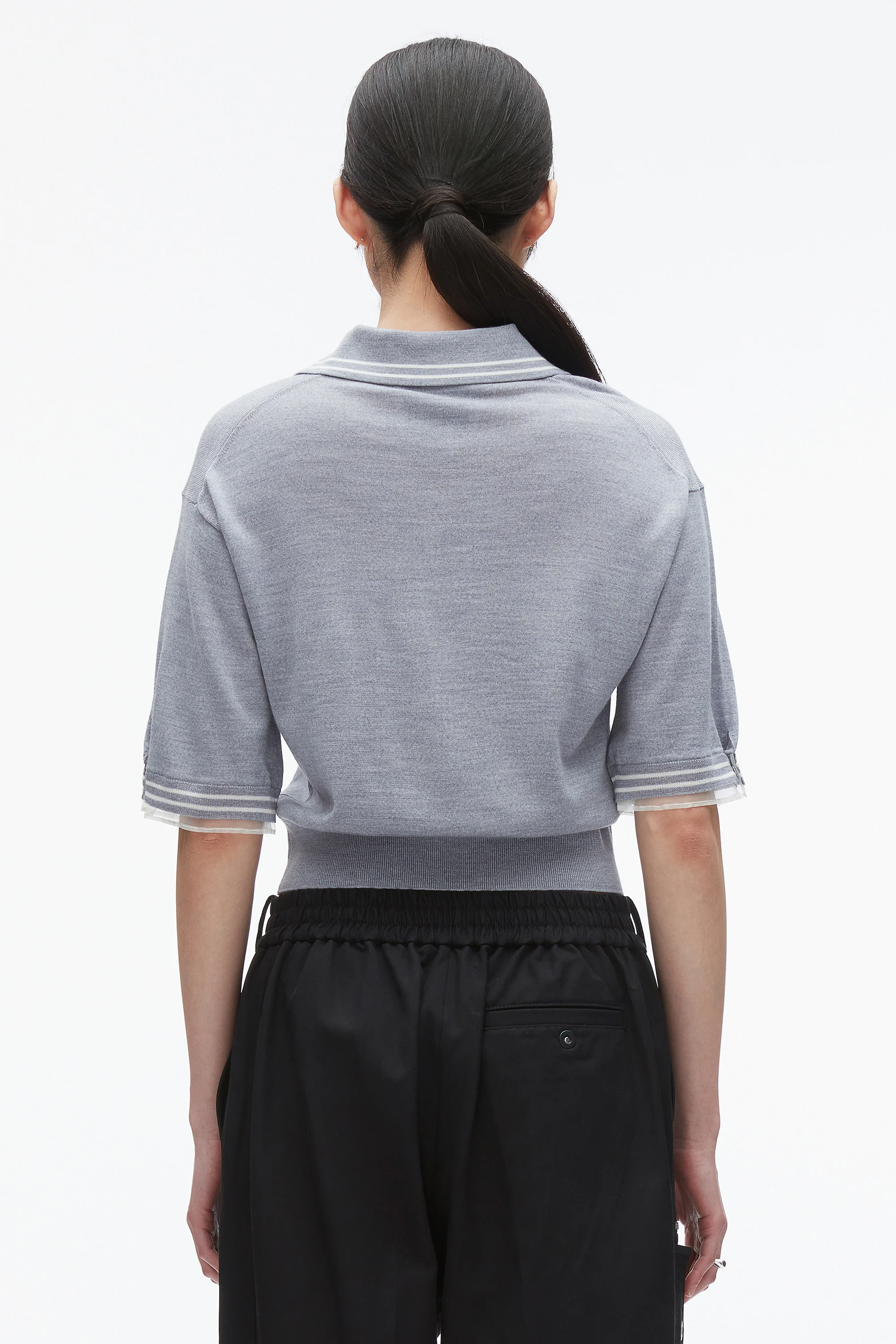 Cropped Polo with Organza - Image 5