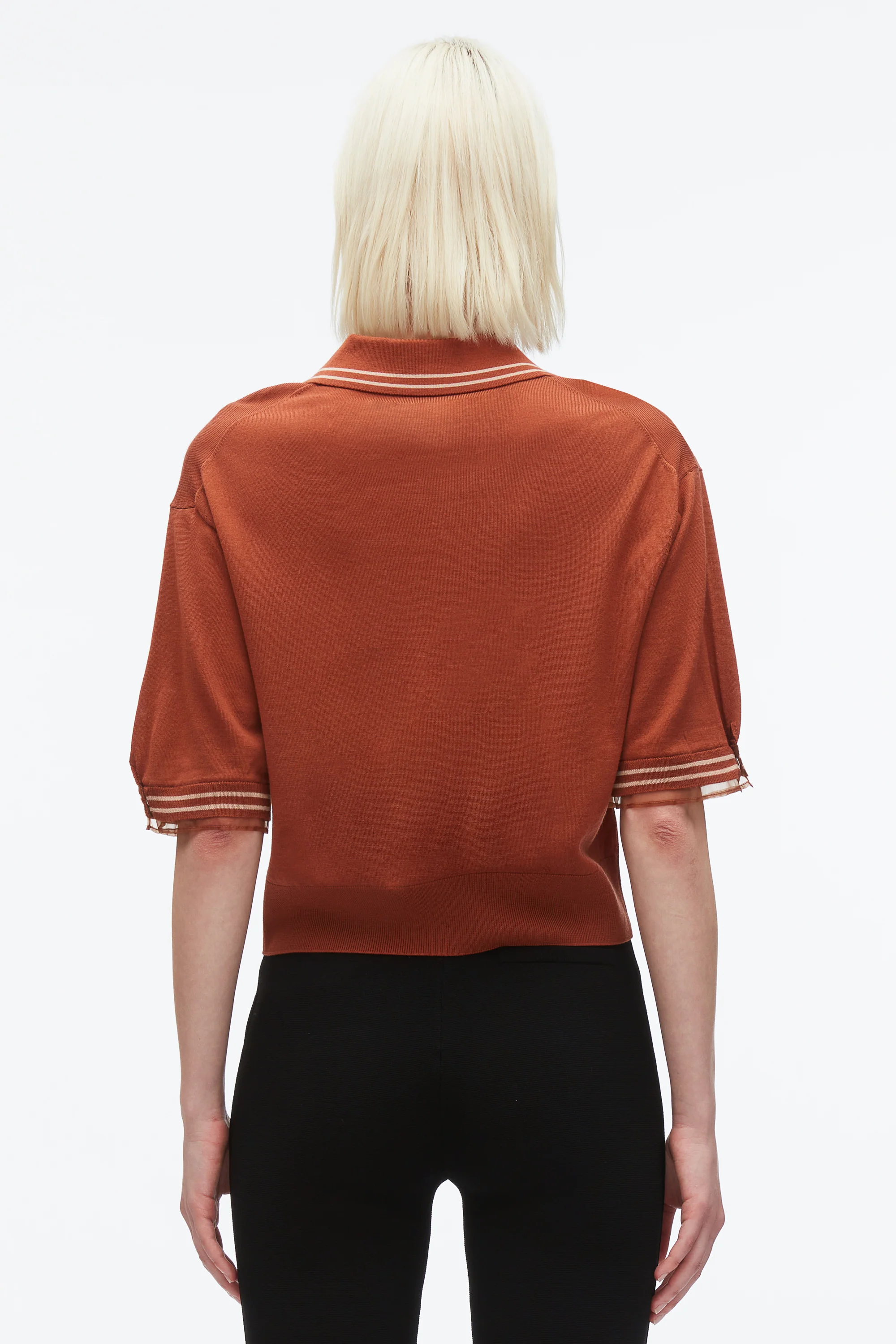 Cropped Polo with Organza - Image 17