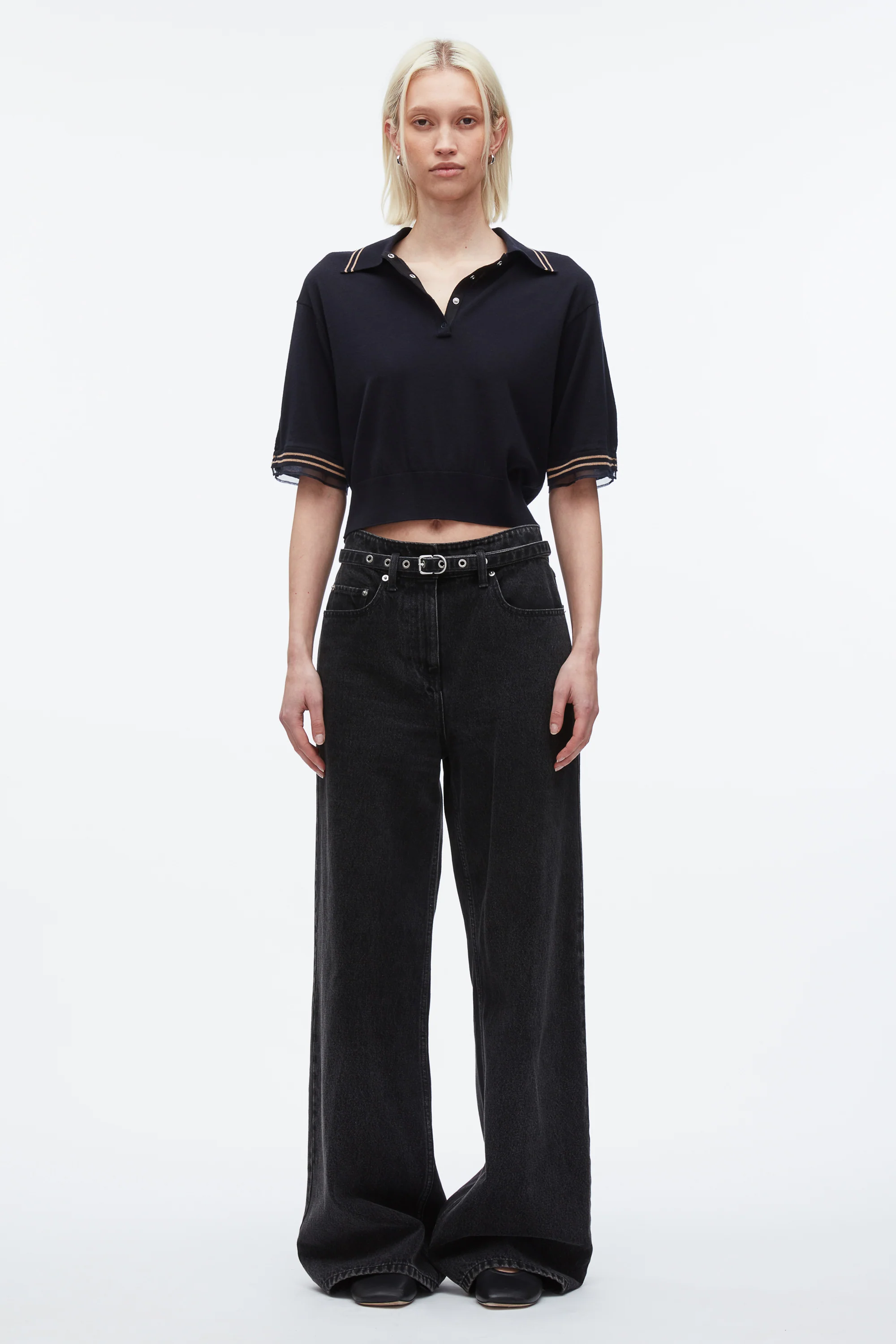 Cropped Polo with Organza - Image 8