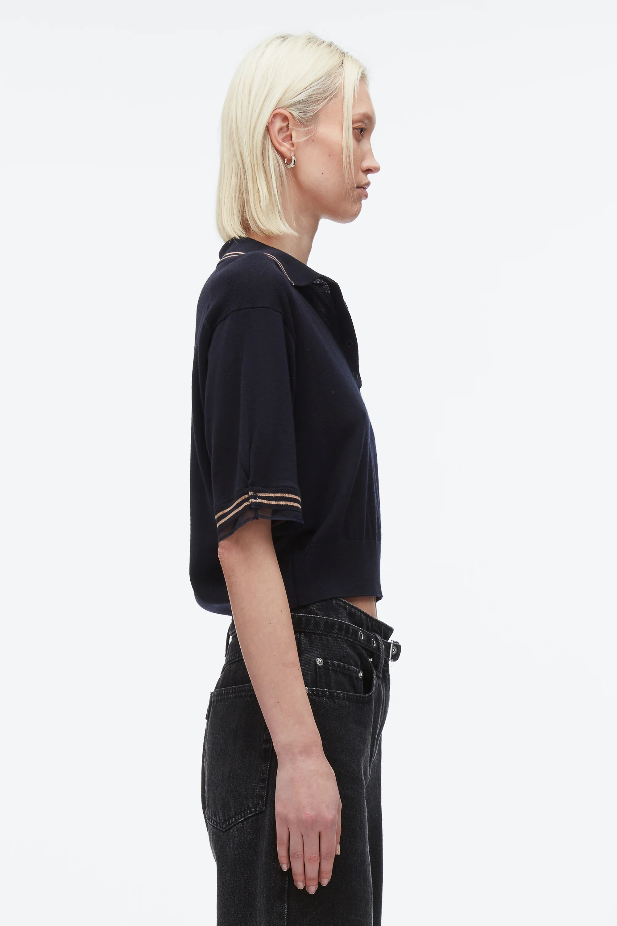 Cropped Polo with Organza - Image 10