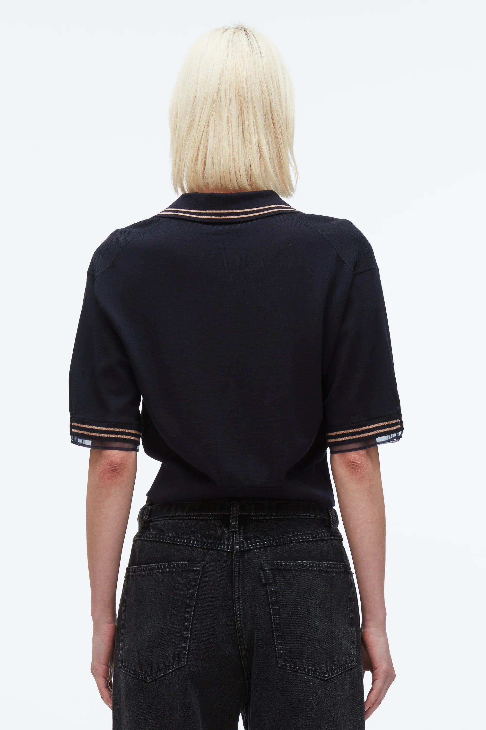 Cropped Polo with Organza - Image 11