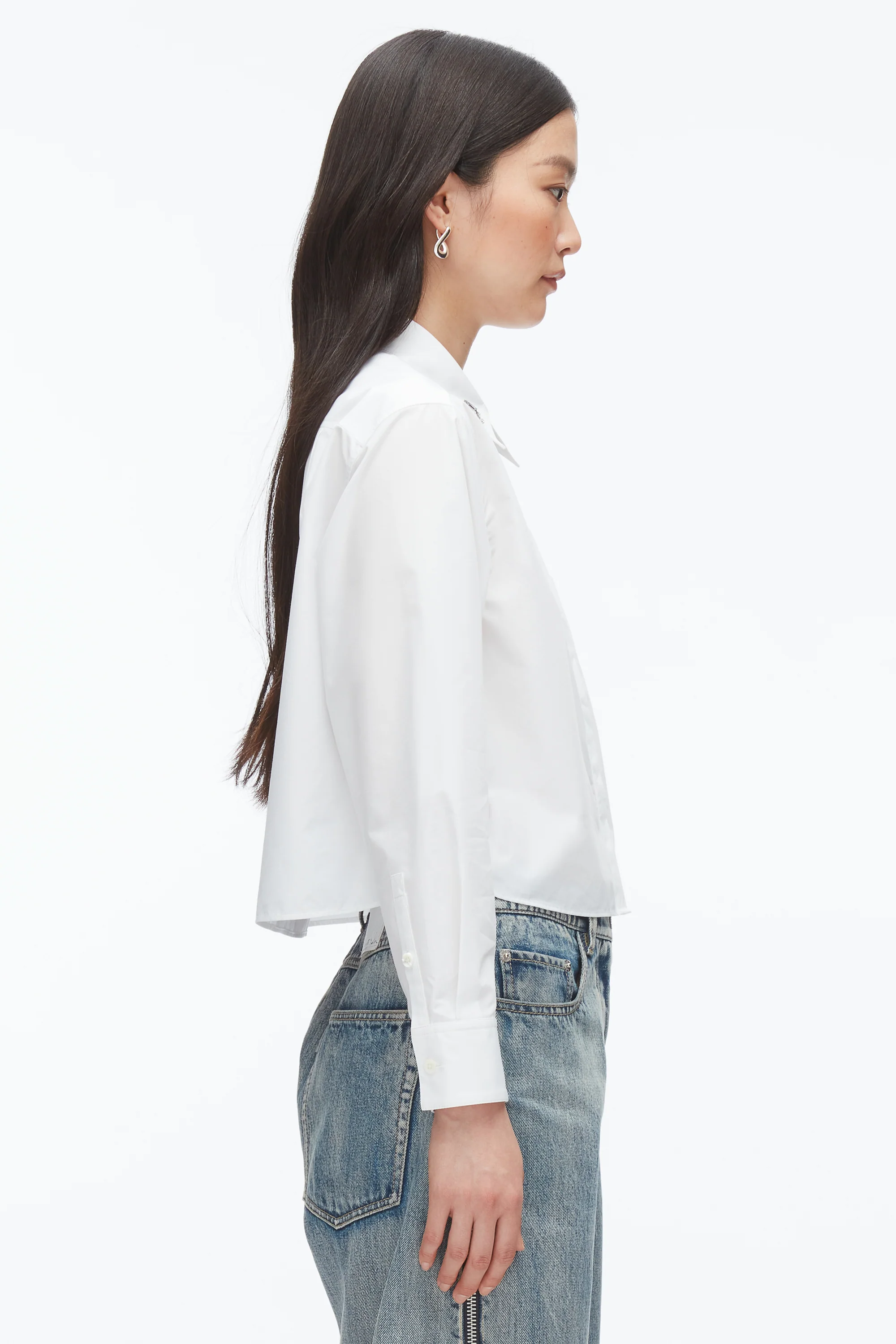 Cropped Shirt with Embroidered Collar - Image 10