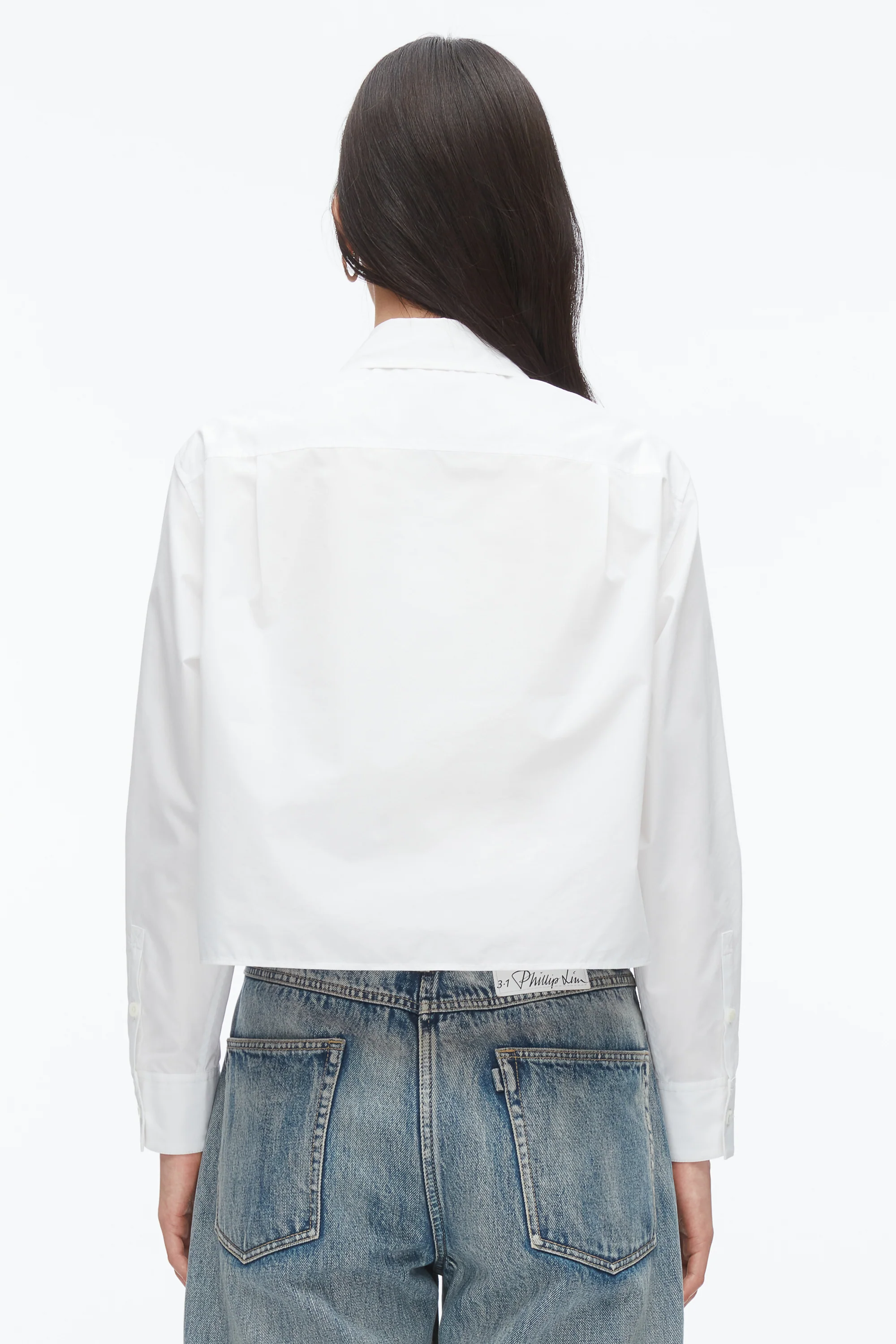 Cropped Shirt with Embroidered Collar - Image 11