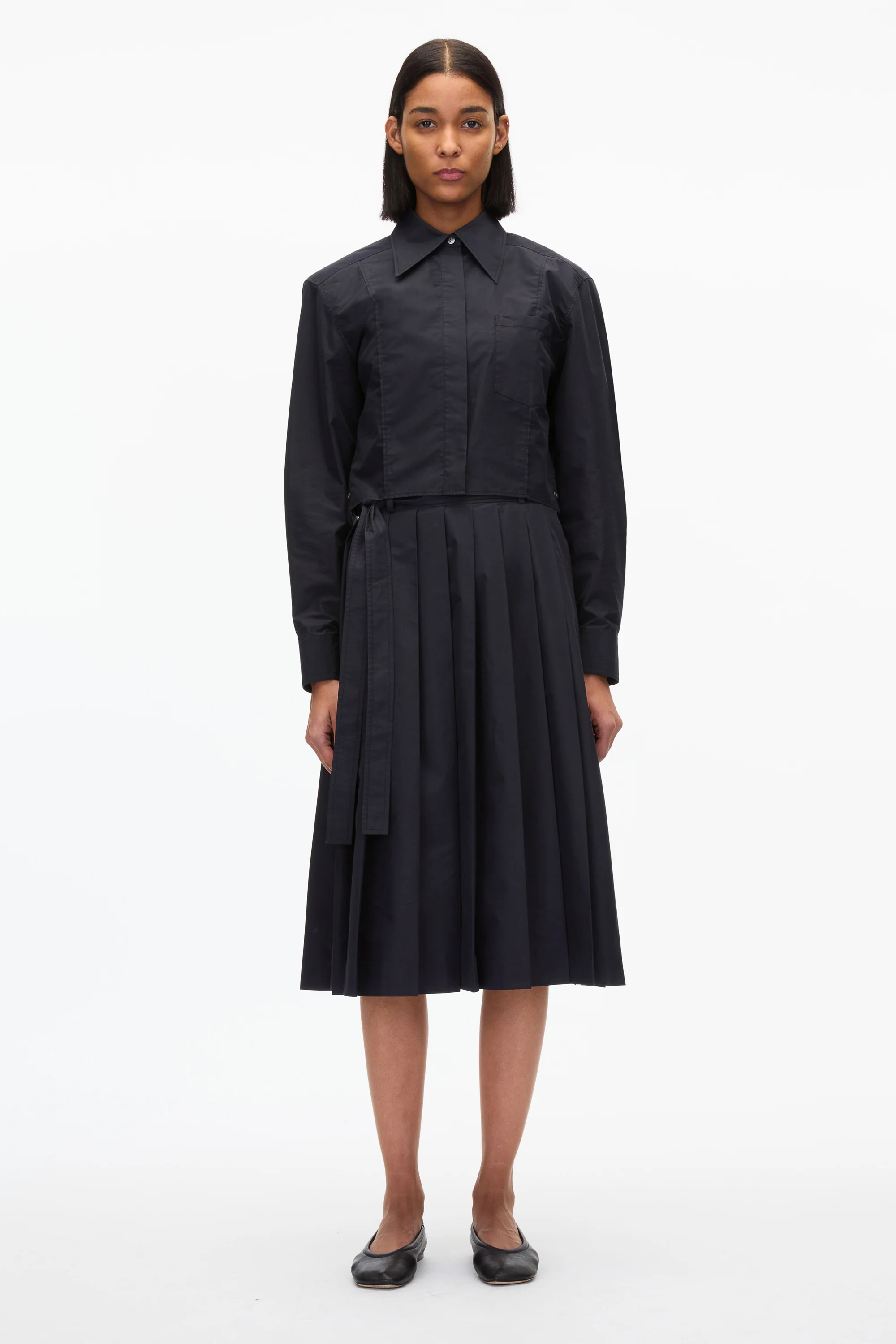 Cropped Shirt With Shoulder Pads - Image 7