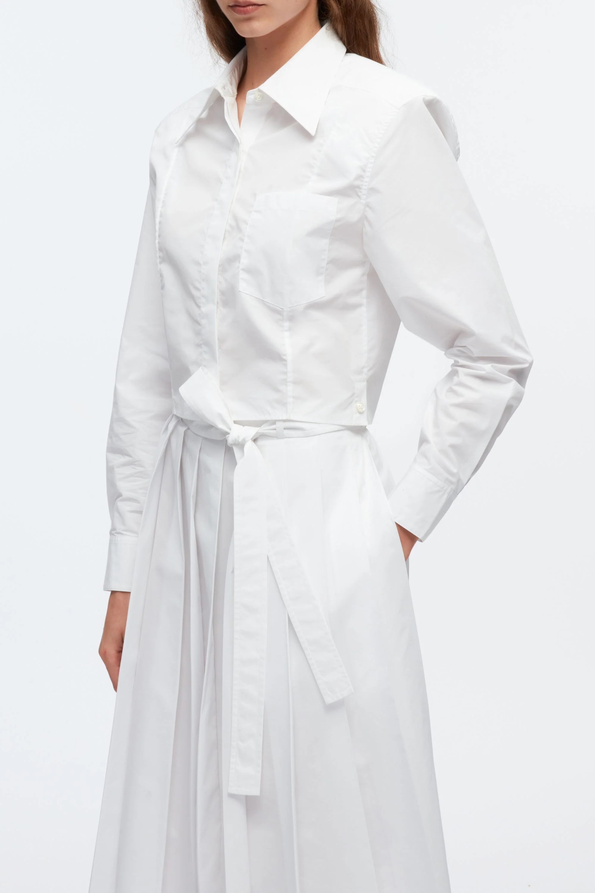 Cropped Shirt With Shoulder Pads - Image 5