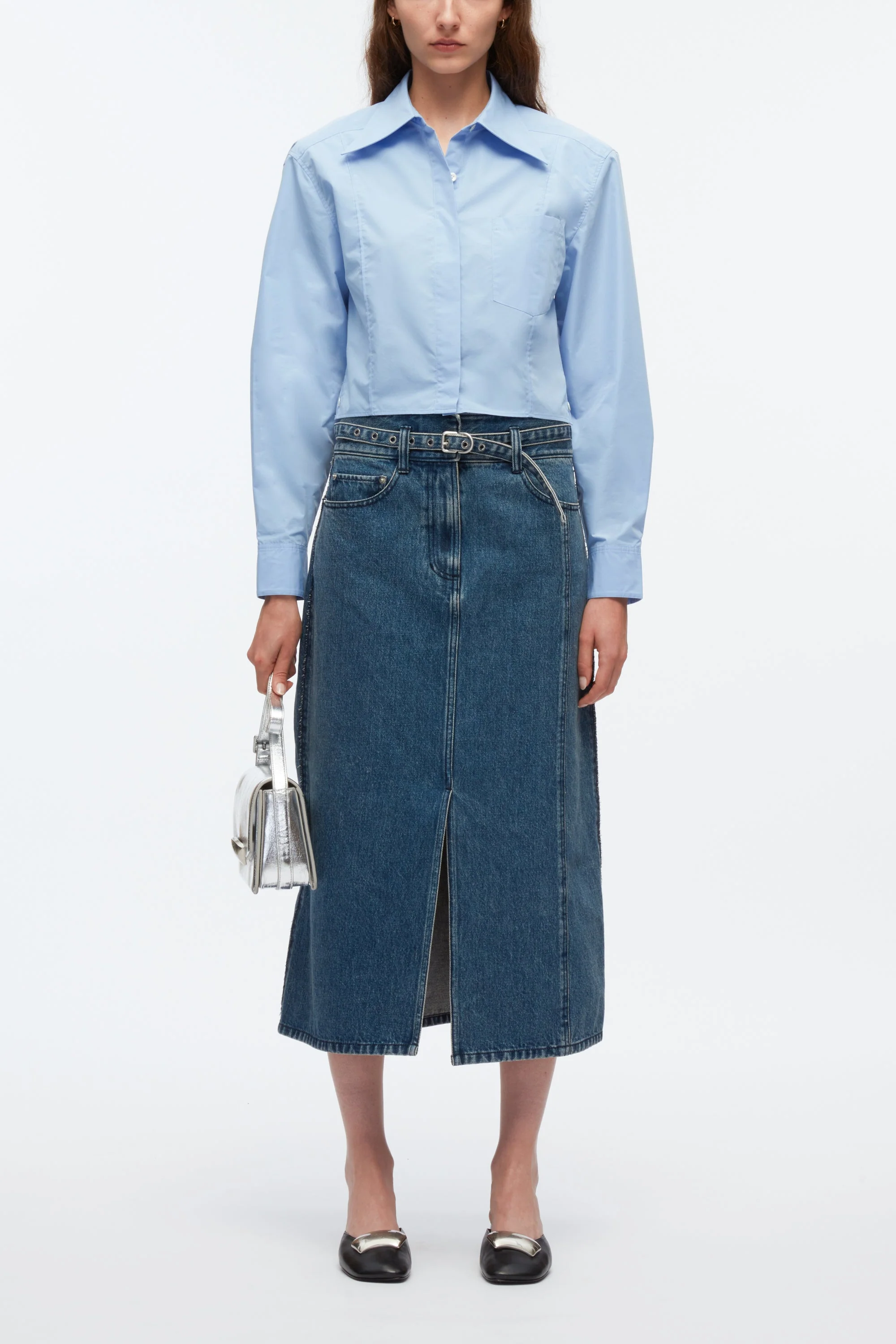 Cropped Shirt With Shoulder Pads - Image 12