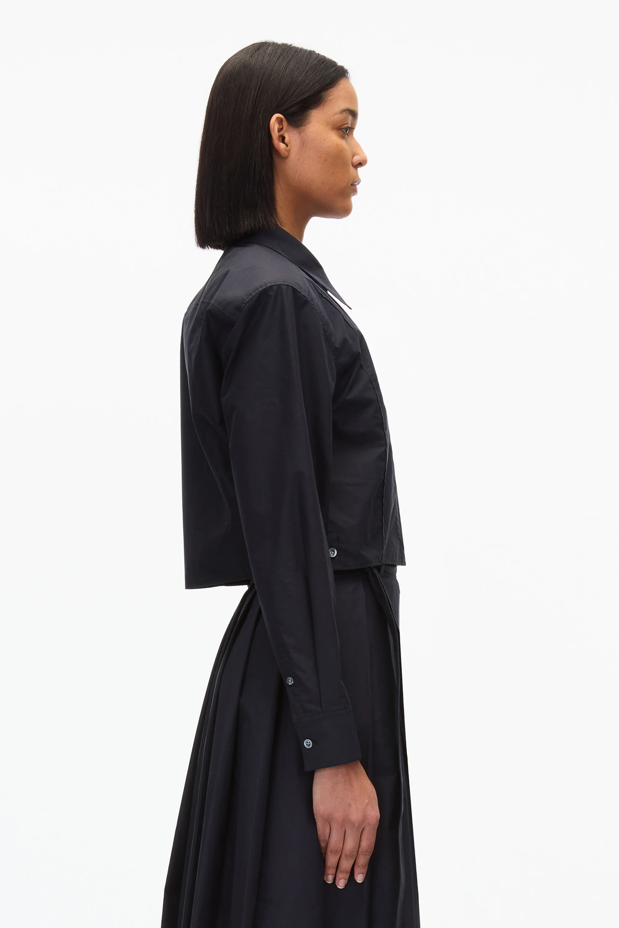 Cropped Shirt With Shoulder Pads - Image 9