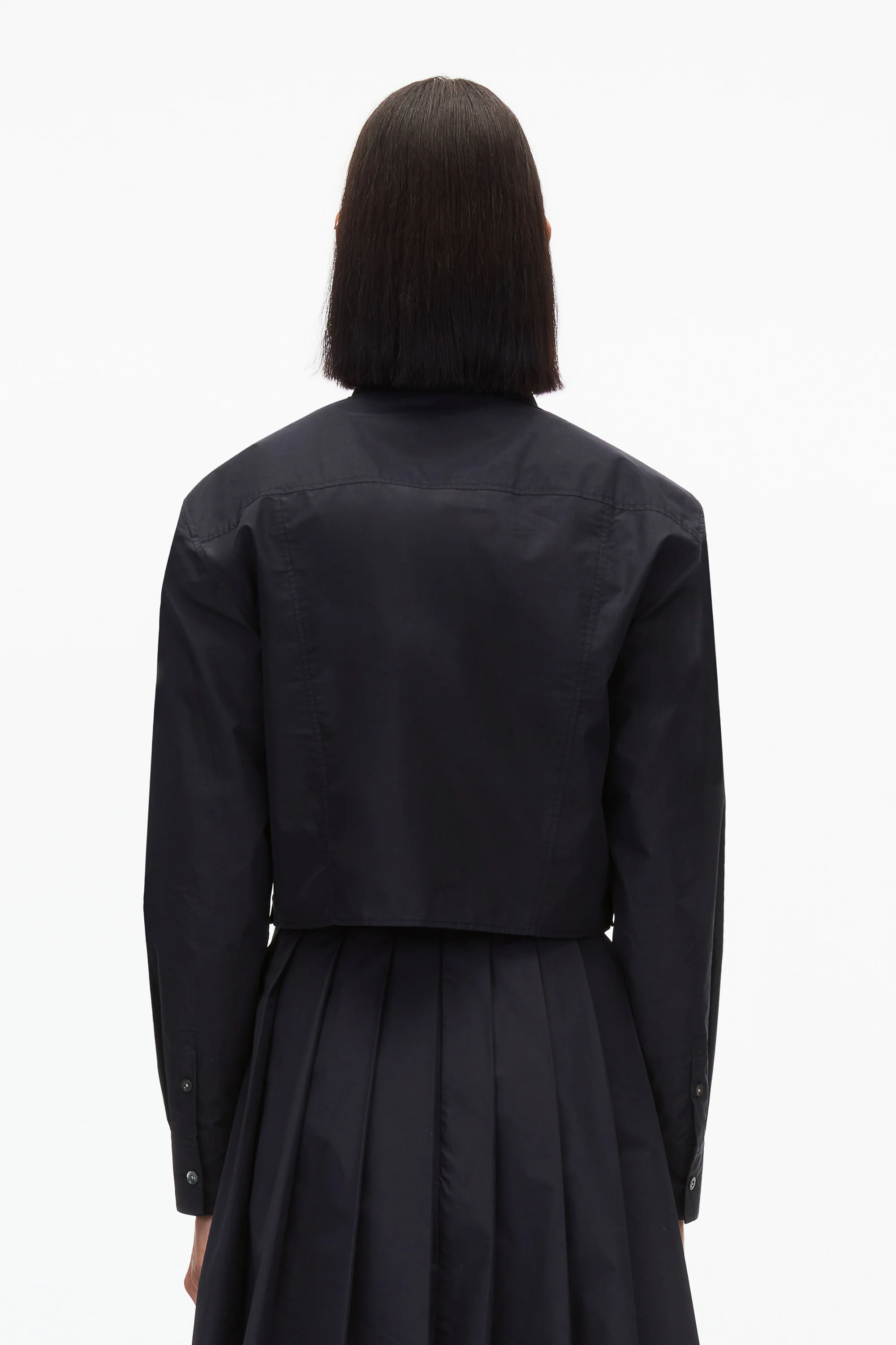Cropped Shirt With Shoulder Pads - Image 10