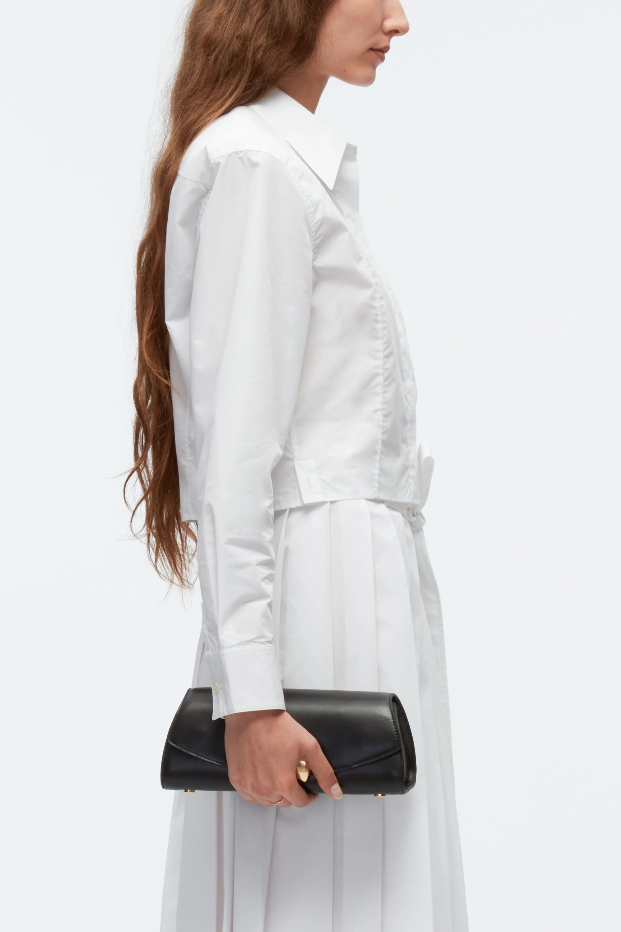 Cropped Shirt With Shoulder Pads - Image 3