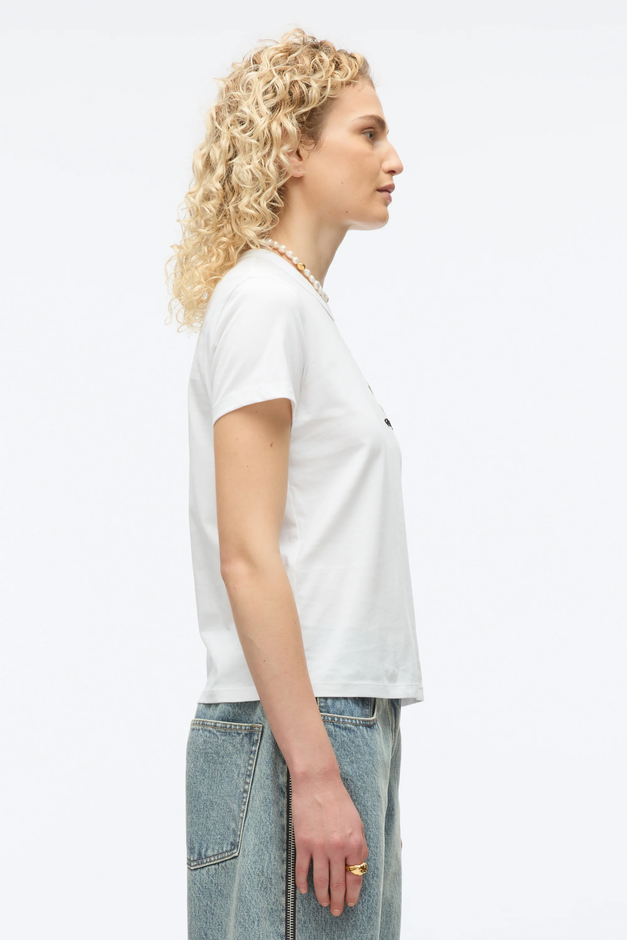 Cropped Tee with Bouquet Embroidery - Image 4