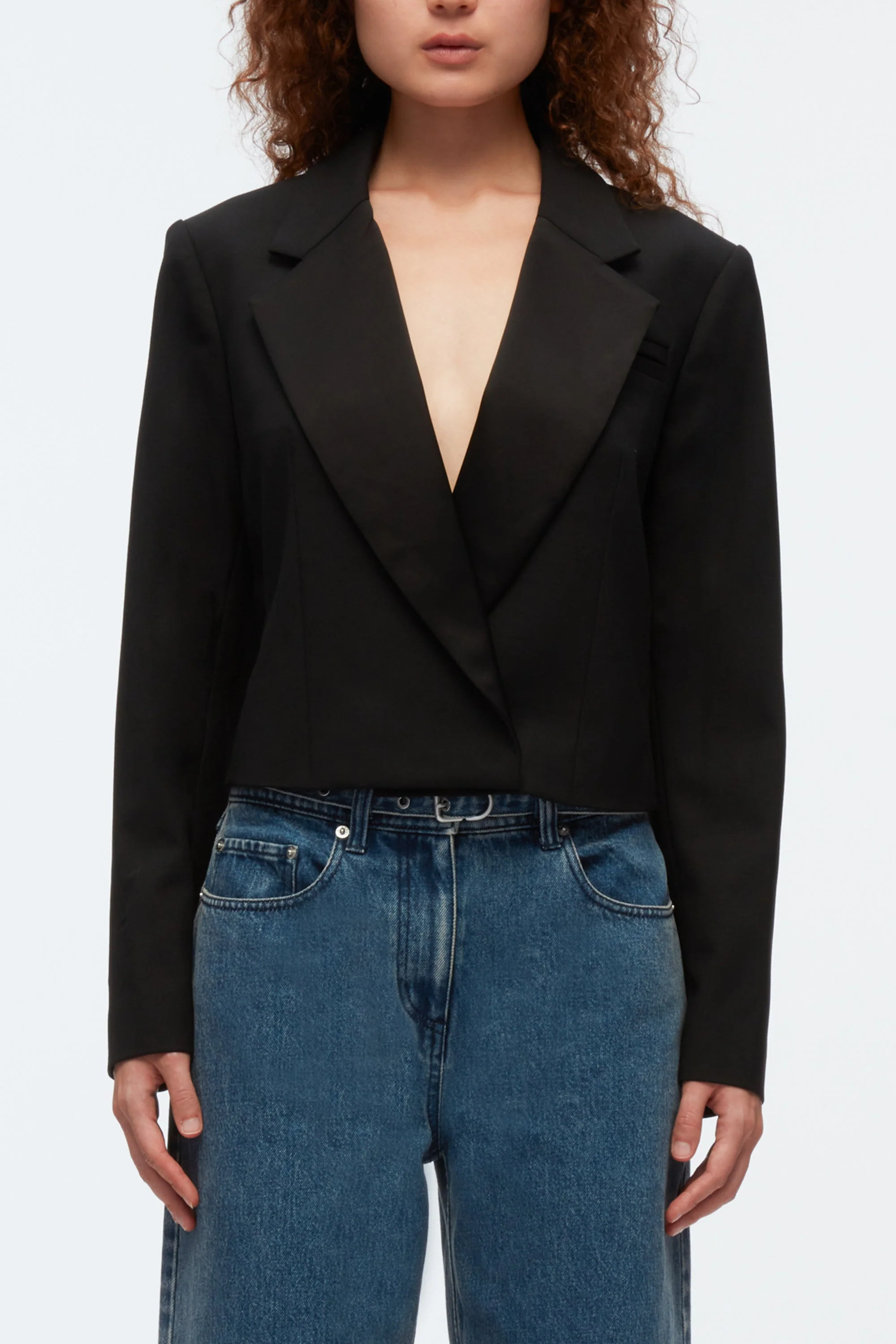 Cropped Tuxedo Blazer - Image 2