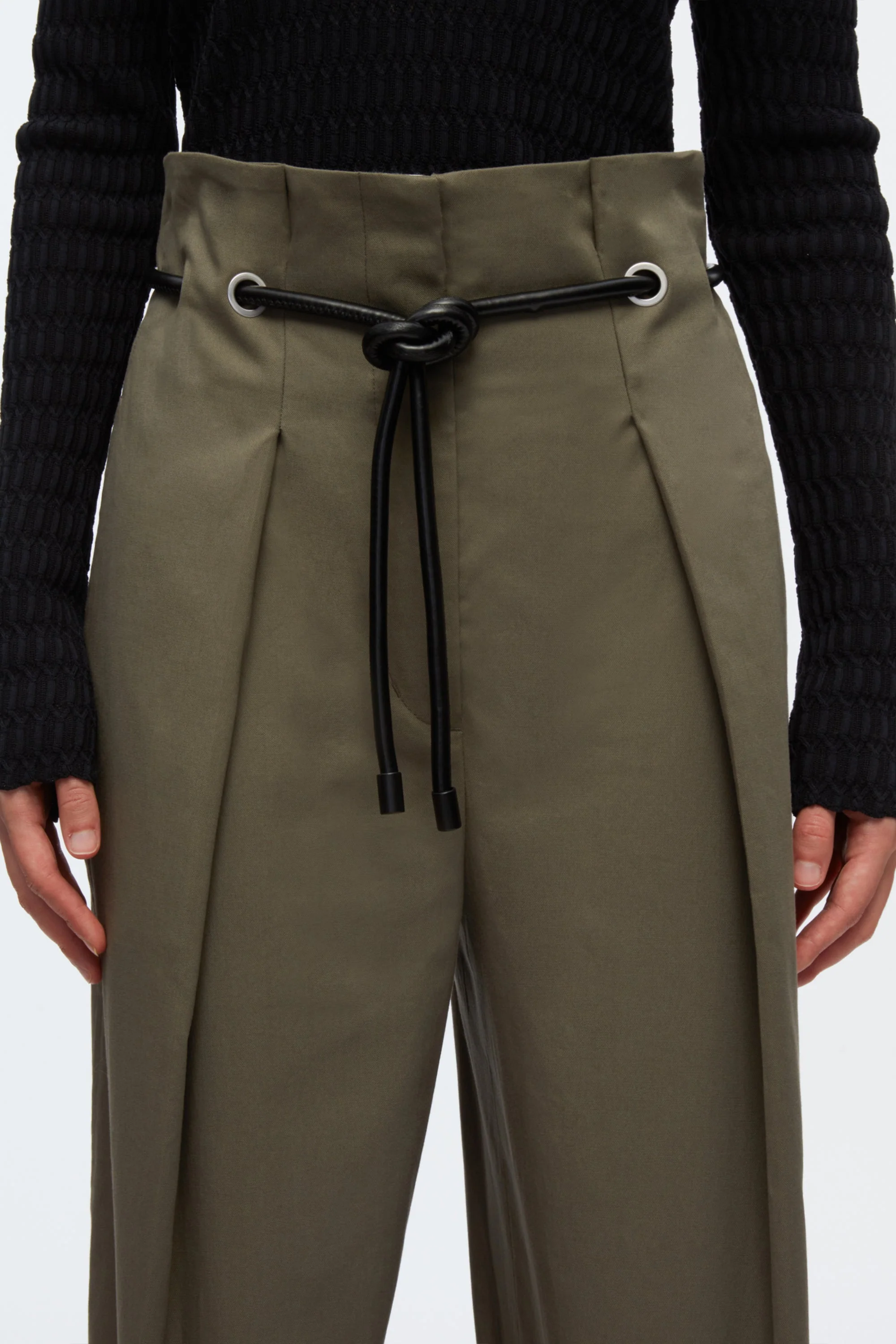 Cropped Wide Leg Origami Trousers - Image 10