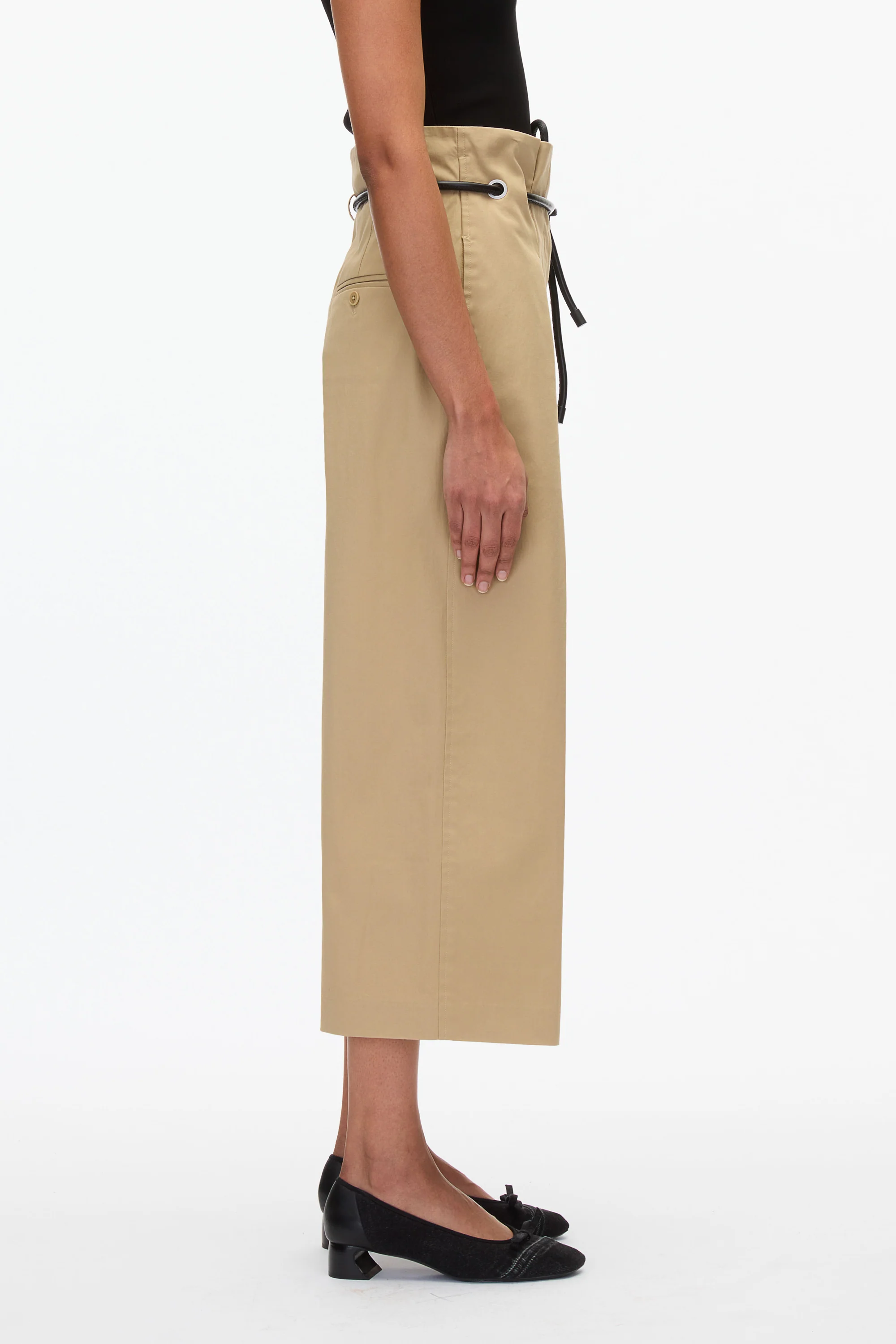 Cropped Wide Leg Origami Trousers - Image 3