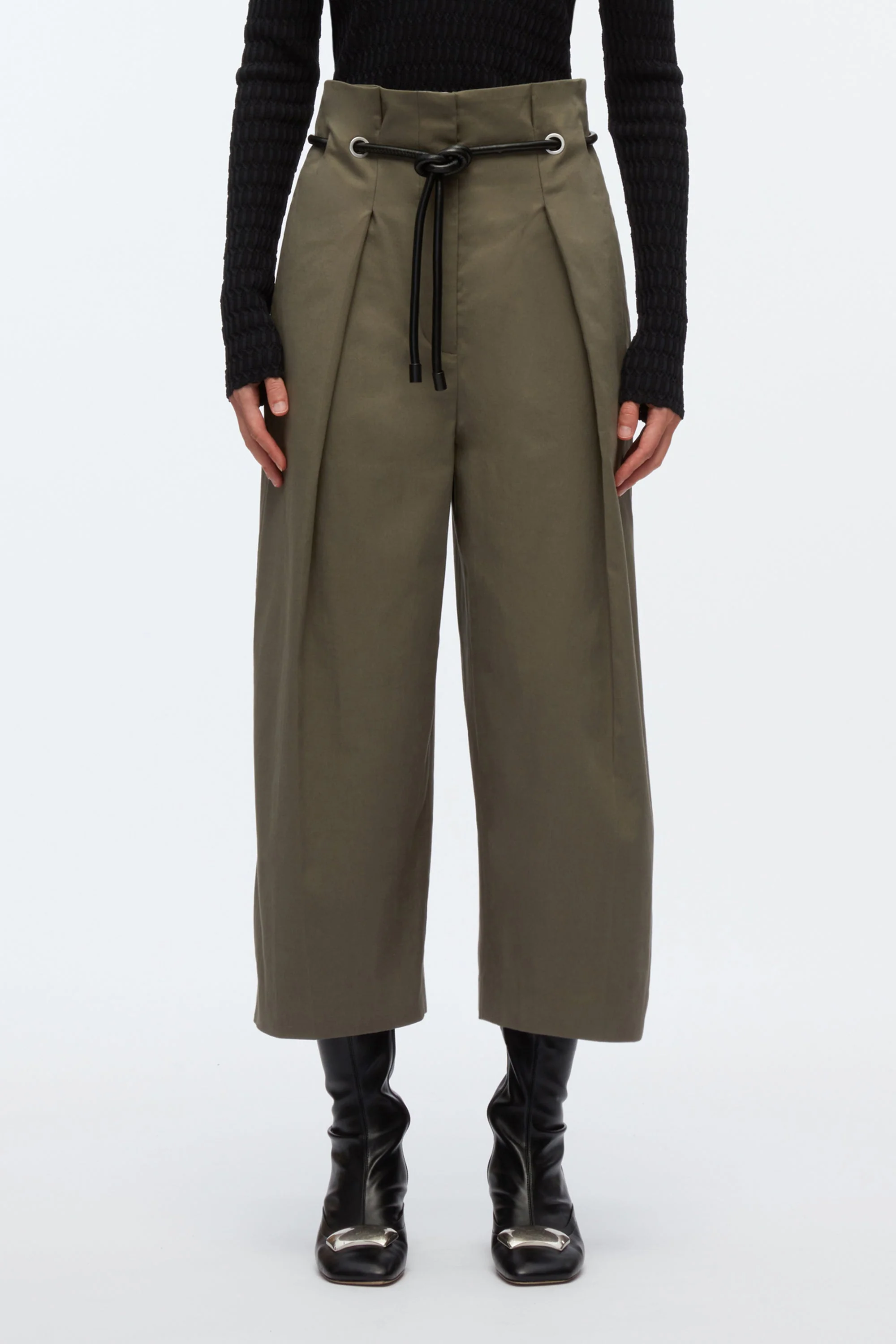 Cropped Wide Leg Origami Trousers - Image 6
