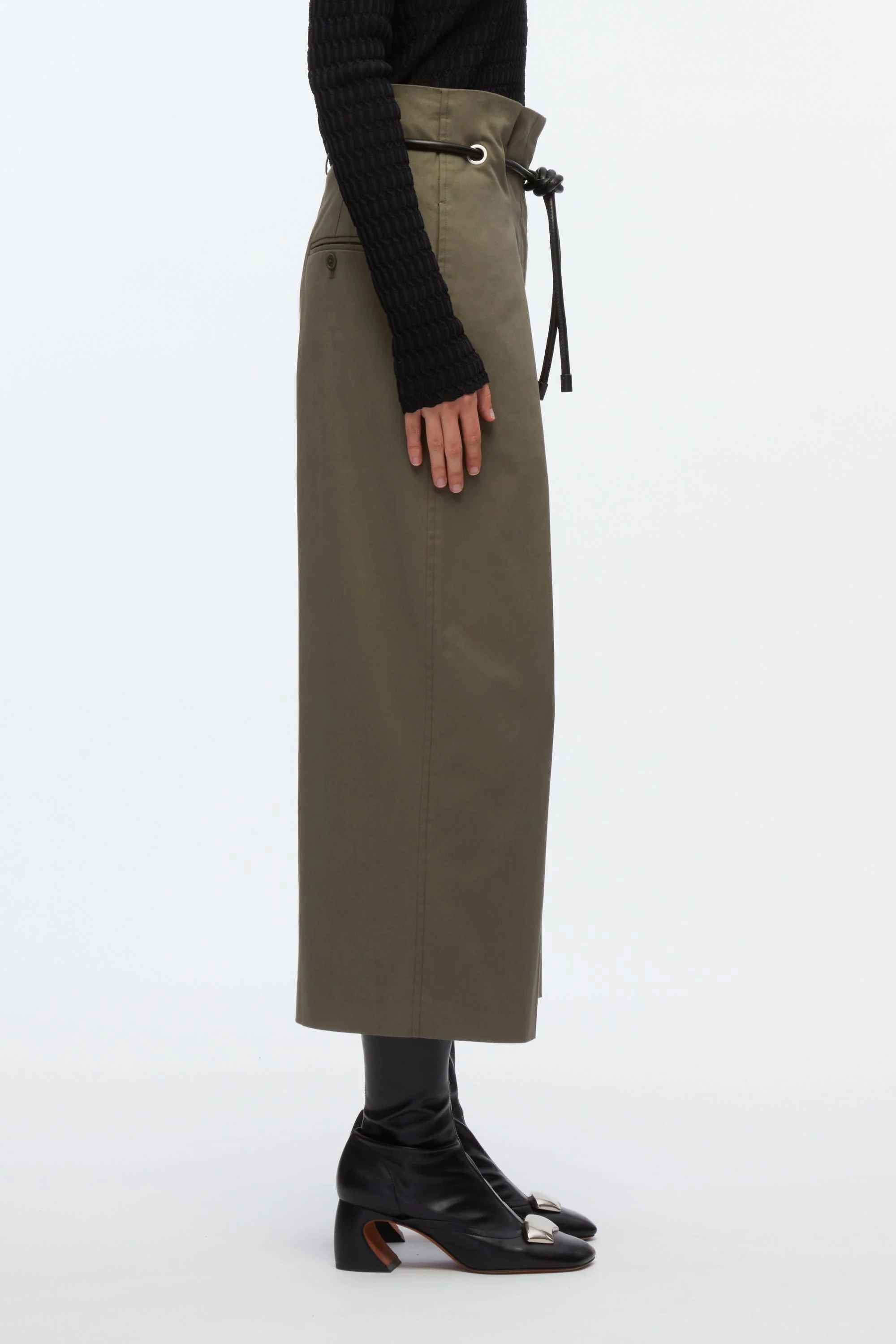 Cropped Wide Leg Origami Trousers - Image 8