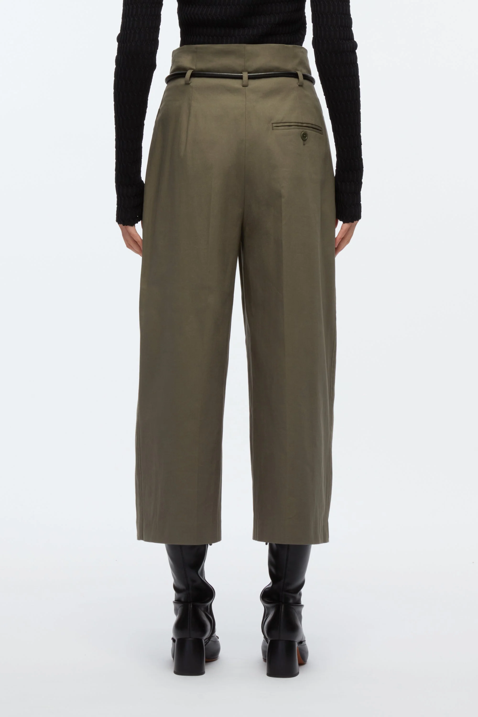 Cropped Wide Leg Origami Trousers - Image 9