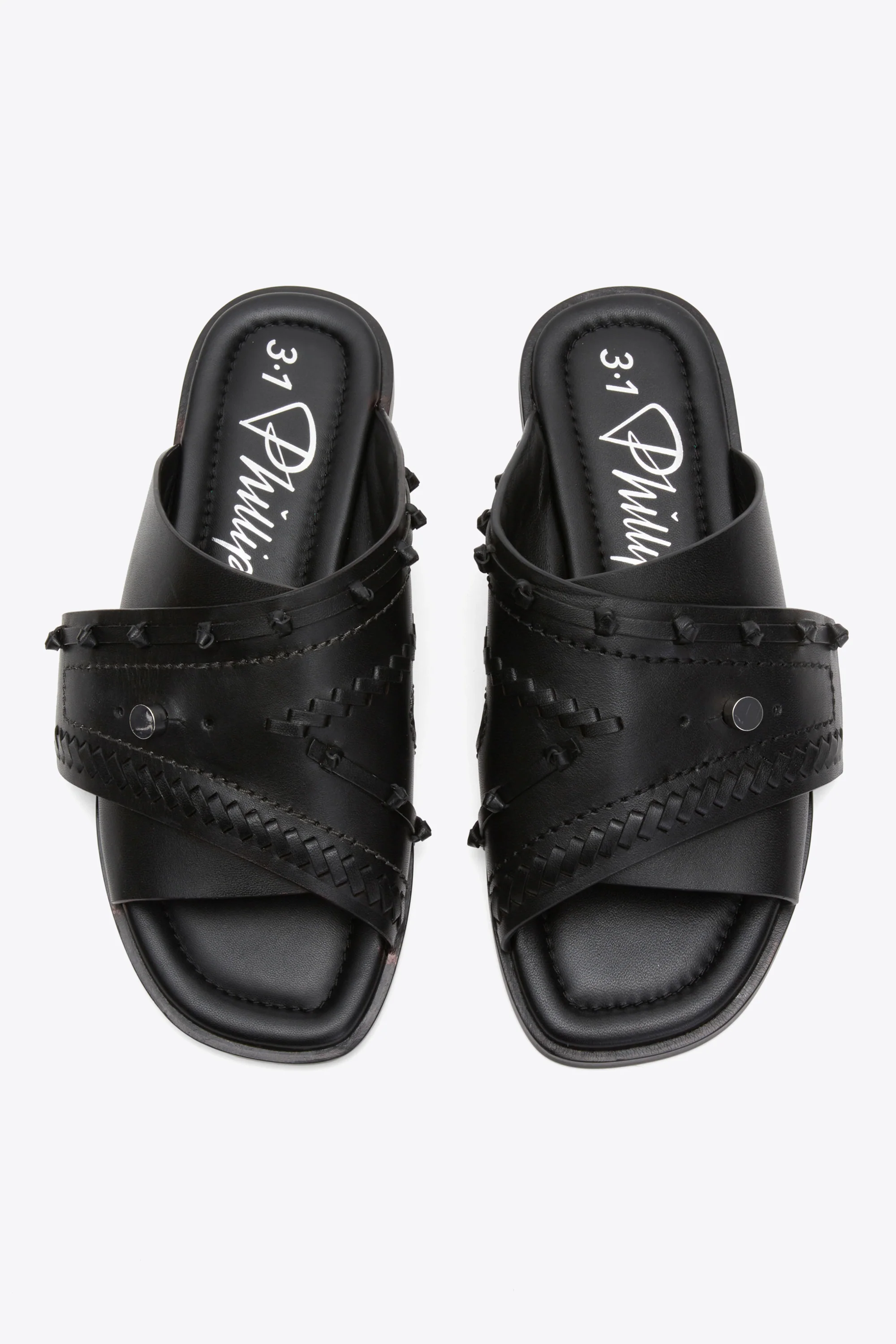 Crossover Slide Sandal with Leather Craft - Image 8
