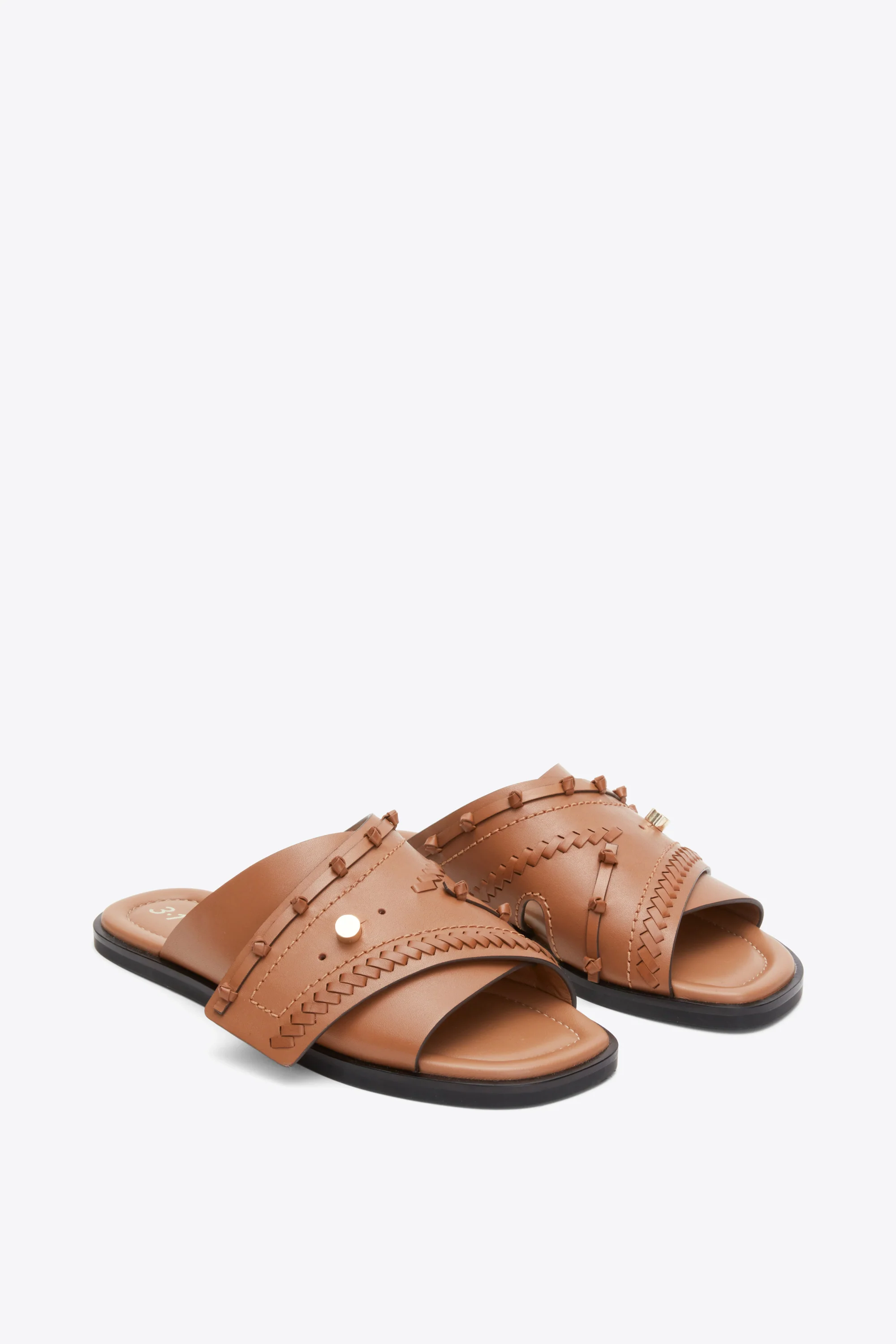 Crossover Slide Sandal with Leather Craft - Image 2