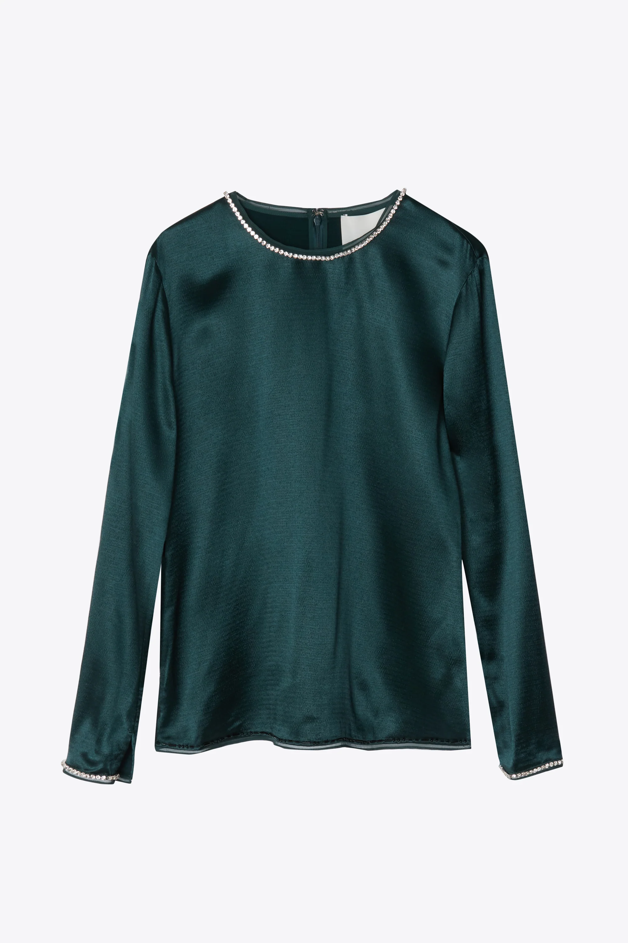 Satin Top With Crystal Embellishment