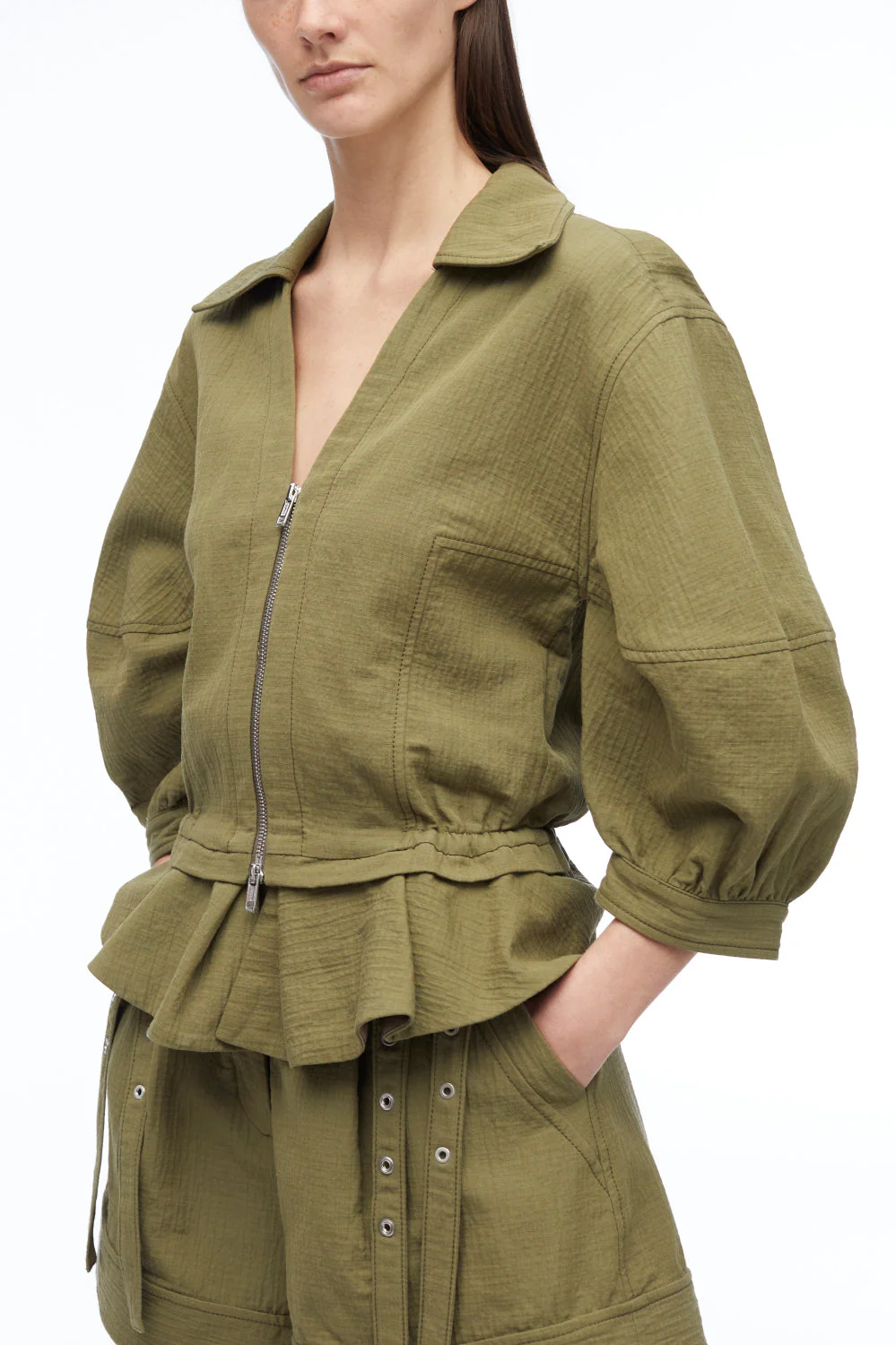 Puff Sleeve Zip Top - Image 4
