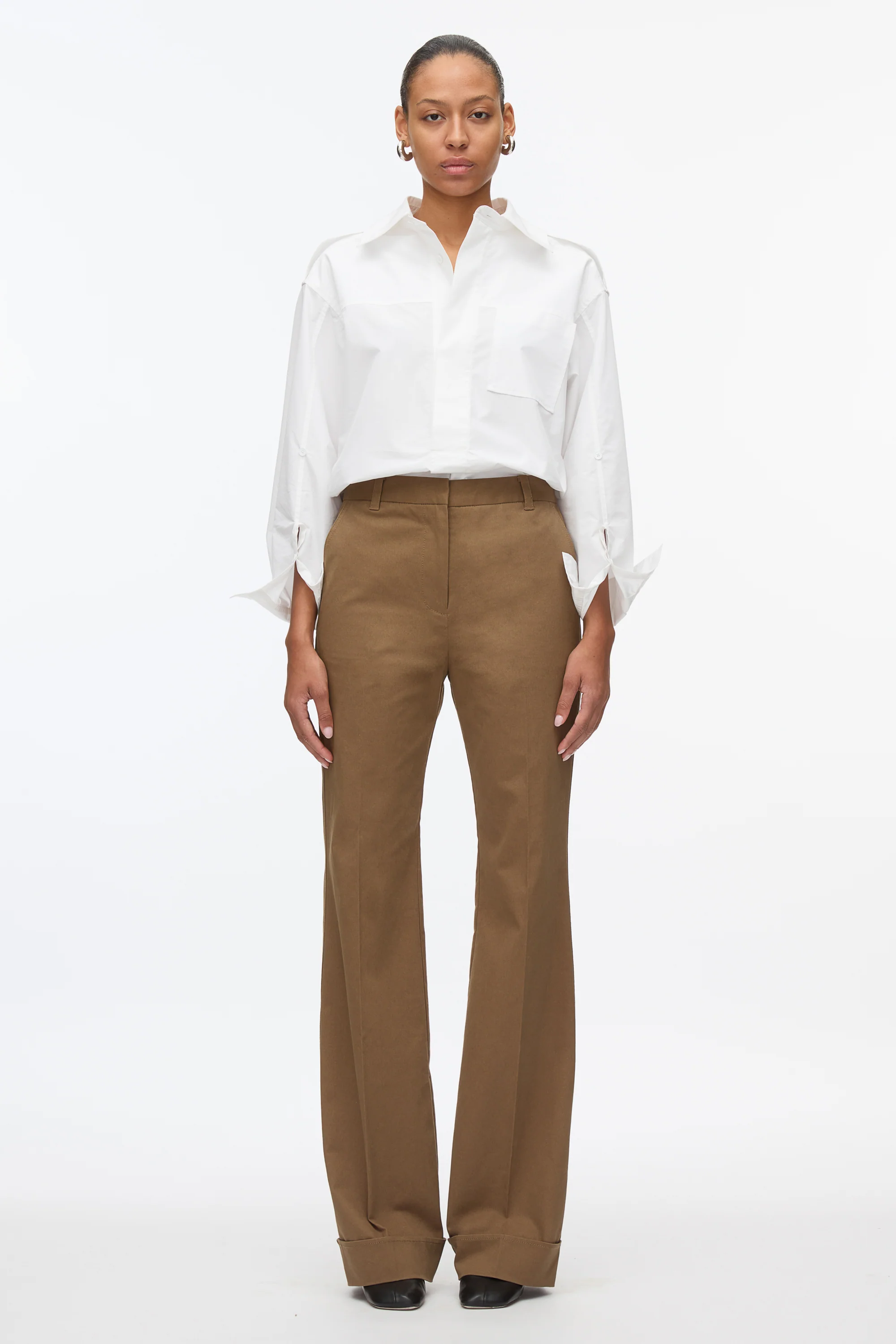 Cuffed Kick Flare Trouser - Image 7
