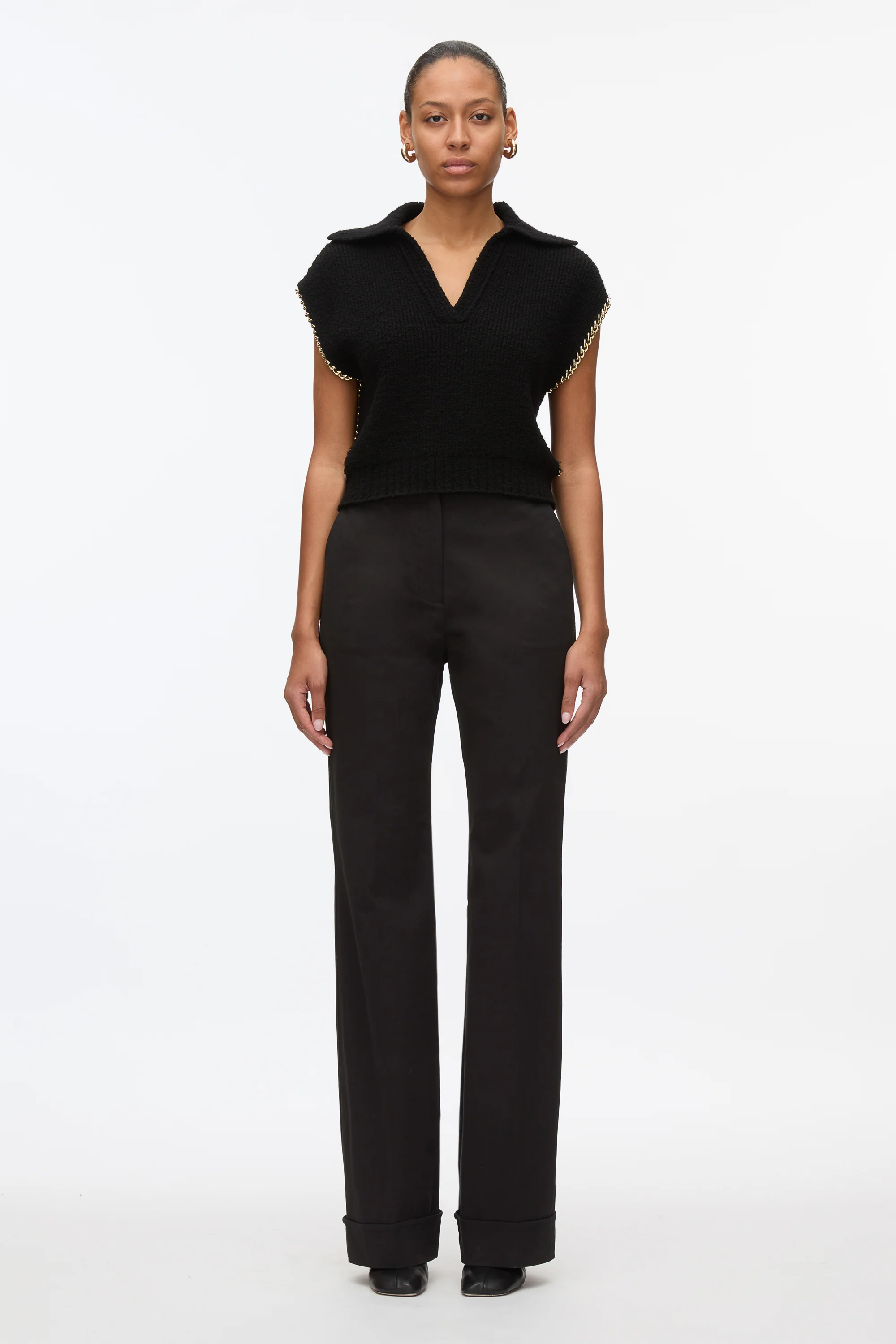Cuffed Kick Flare Trouser - Image 2