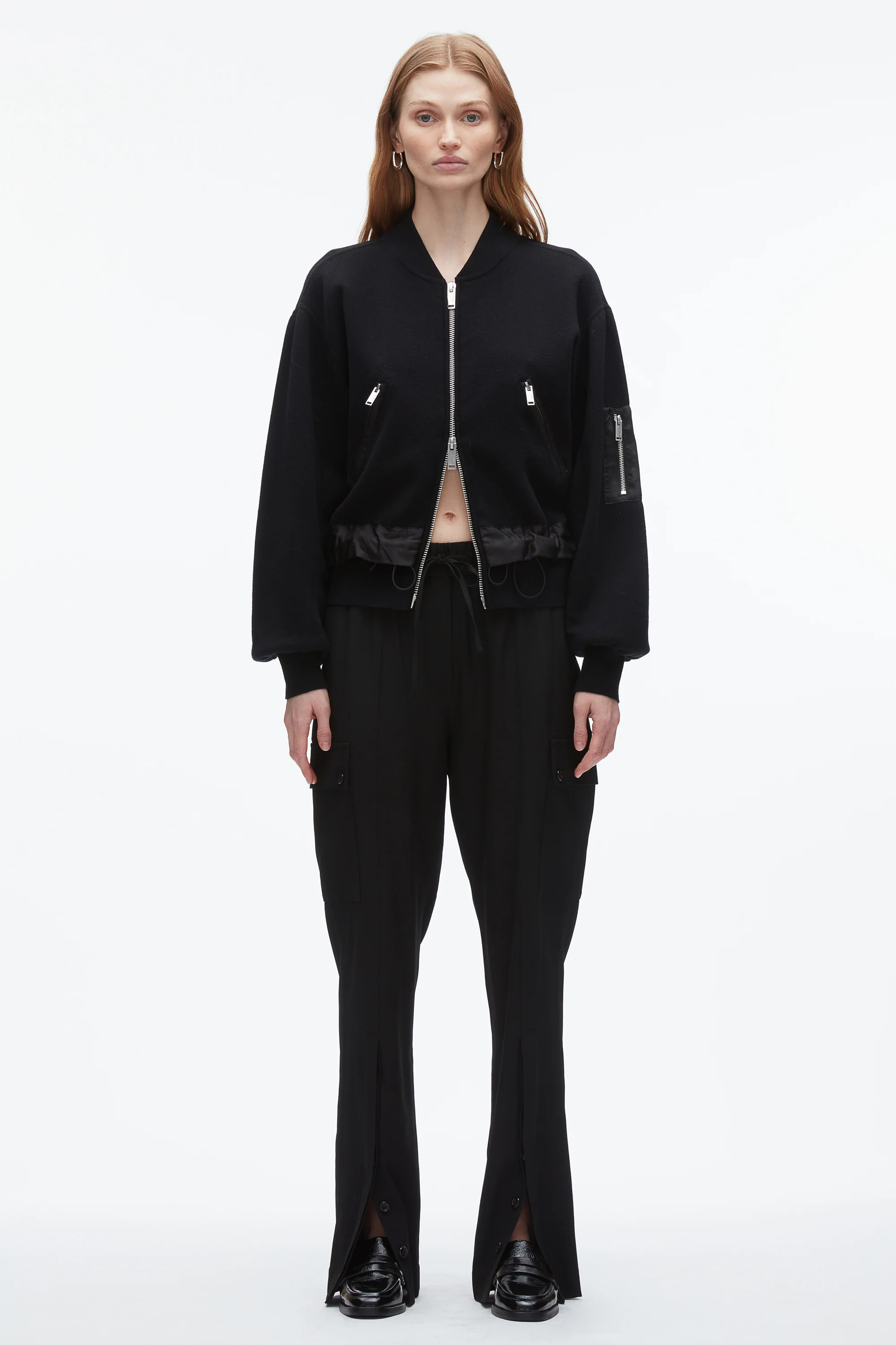 Knit Layered Bomber Jacket