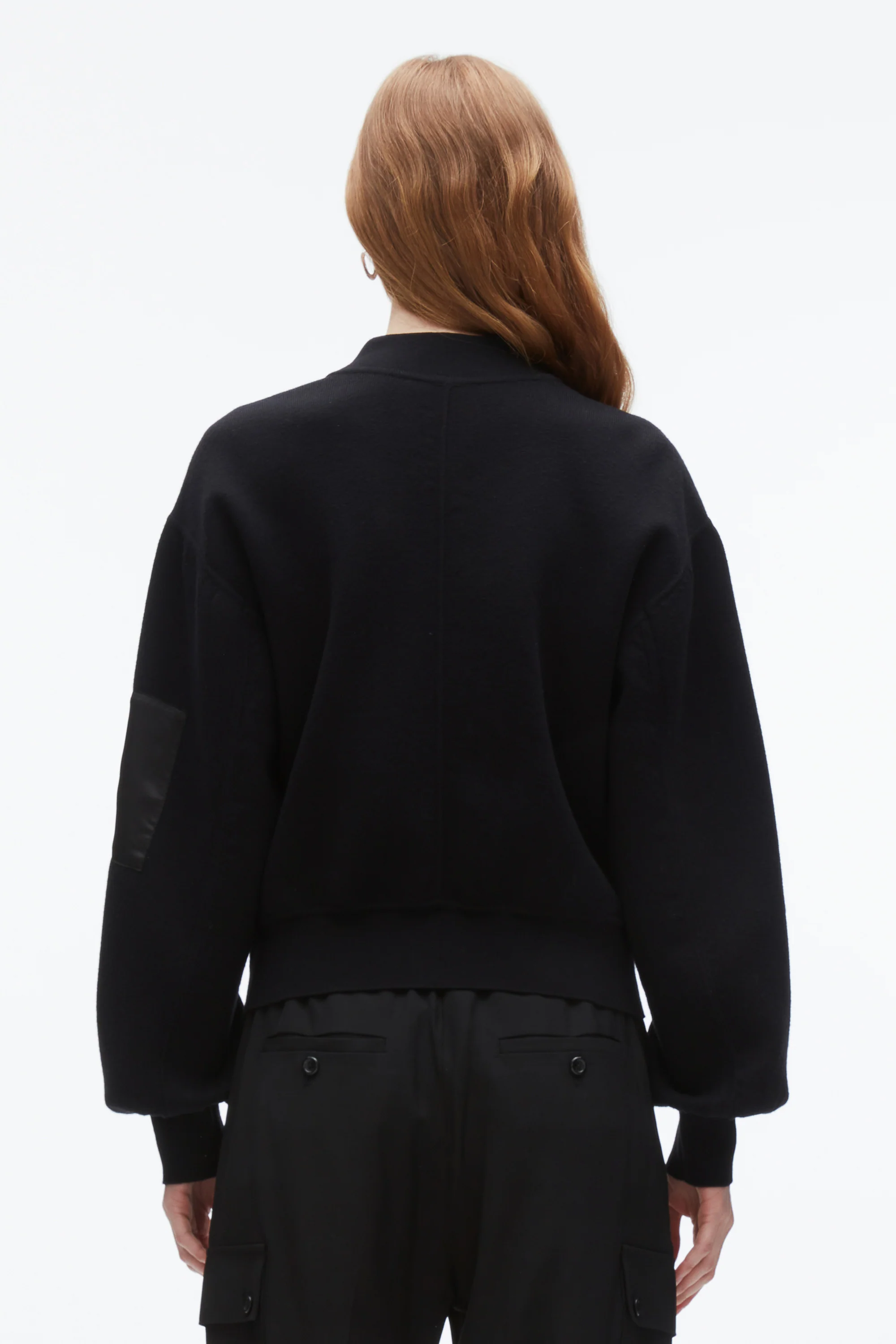 Knit Layered Bomber Jacket - Image 5