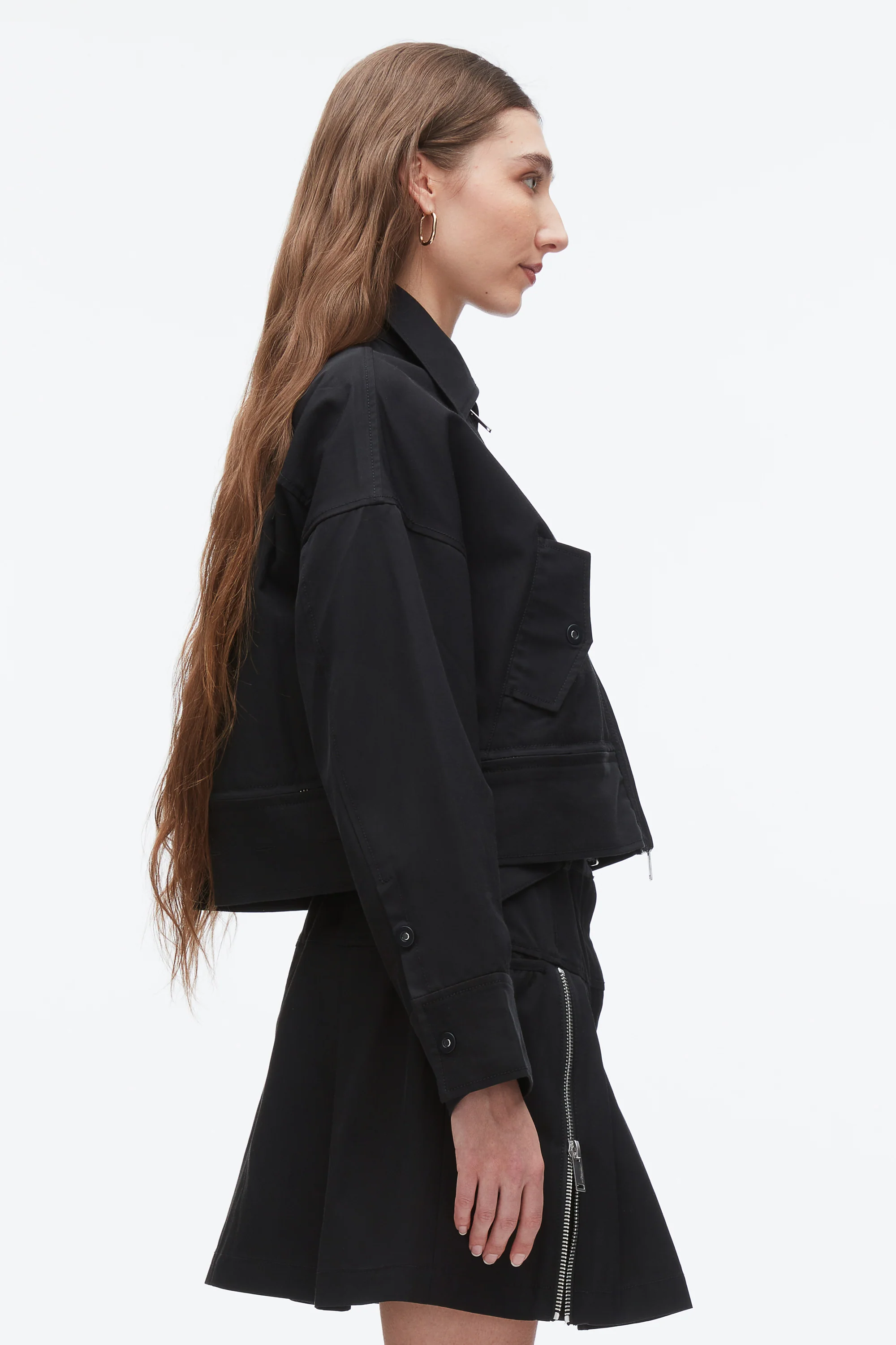 Double Zip Cropped Utility Jacket - Image 11