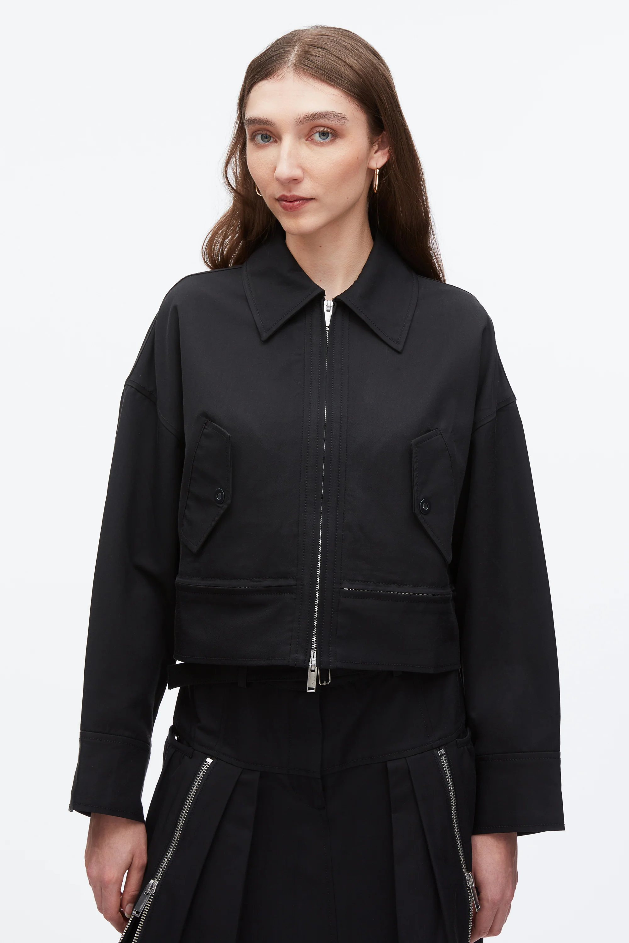Double Zip Cropped Utility Jacket - Image 13