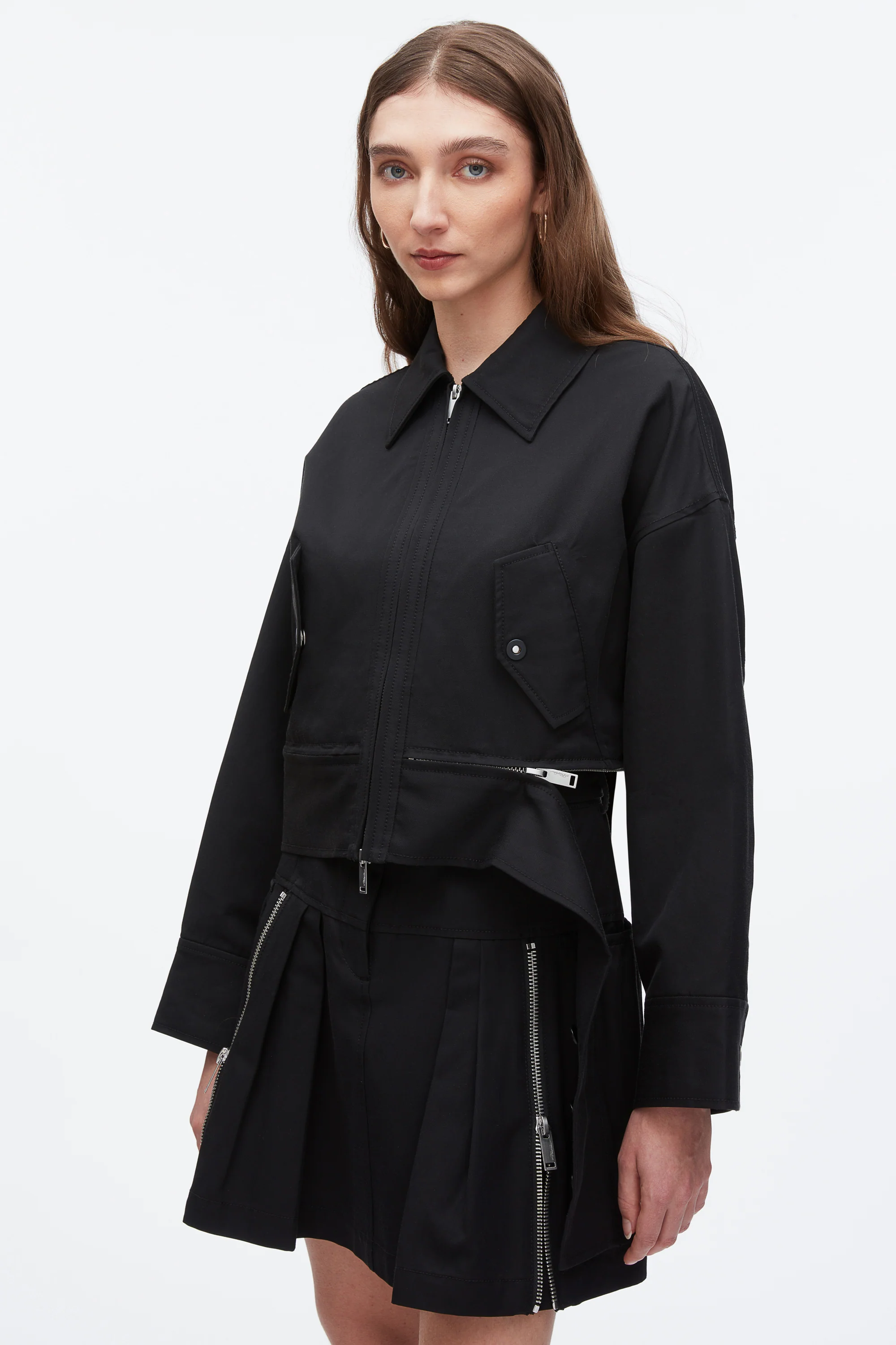 Double Zip Cropped Utility Jacket - Image 14