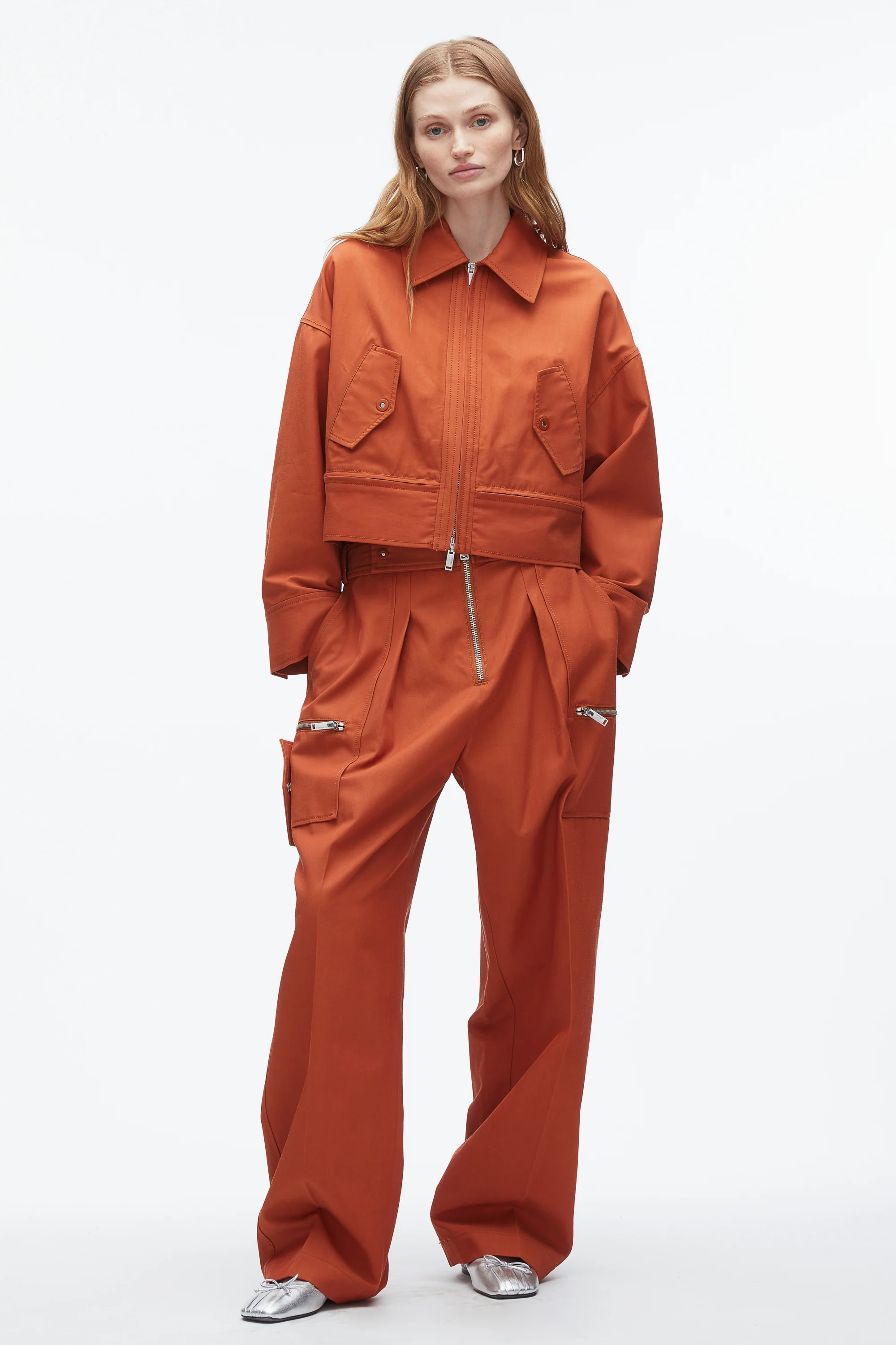 Double Zip Cropped Utility Jacket - Image 2