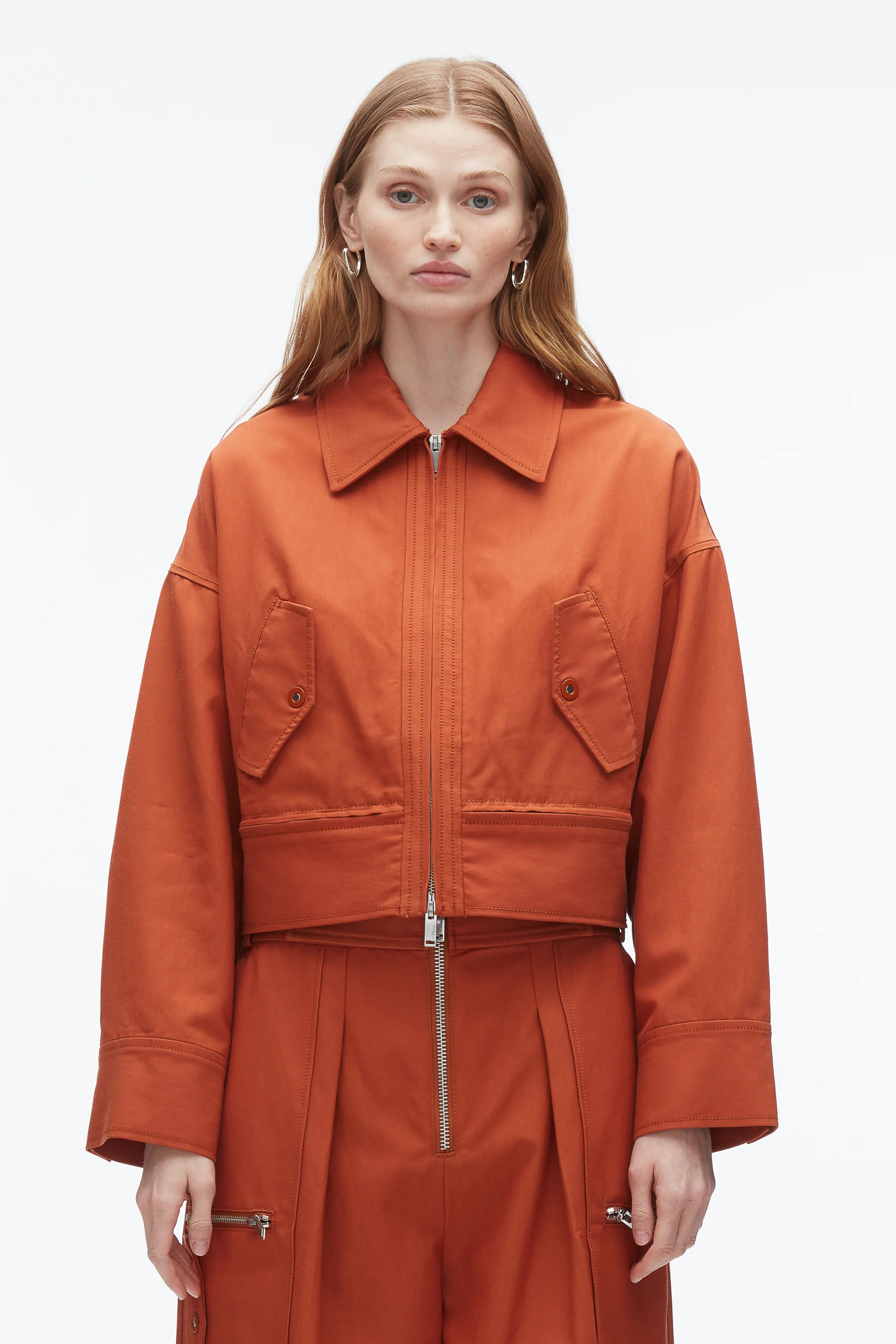 Double Zip Cropped Utility Jacket - Image 3