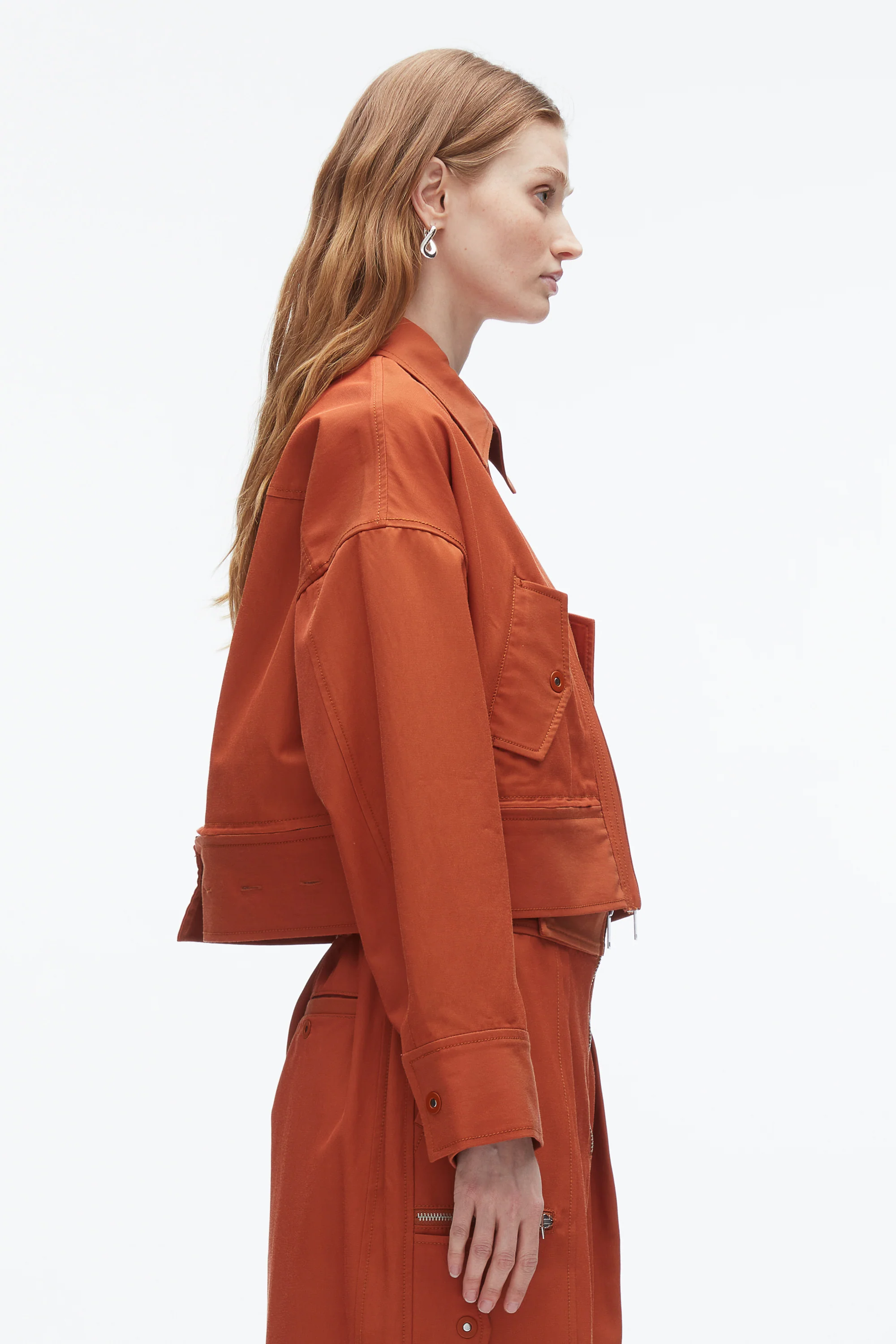 Double Zip Cropped Utility Jacket - Image 4
