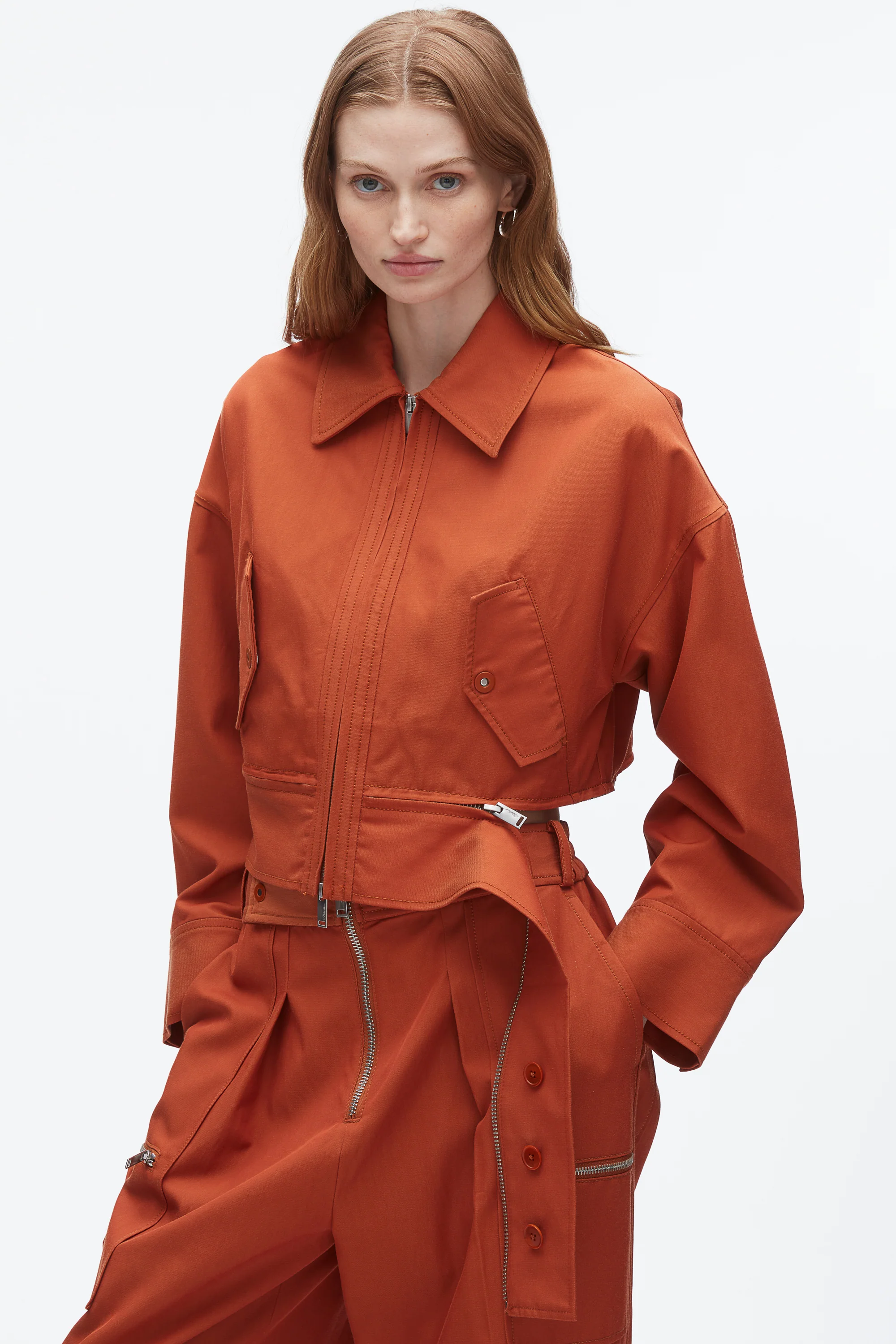 Double Zip Cropped Utility Jacket - Image 6