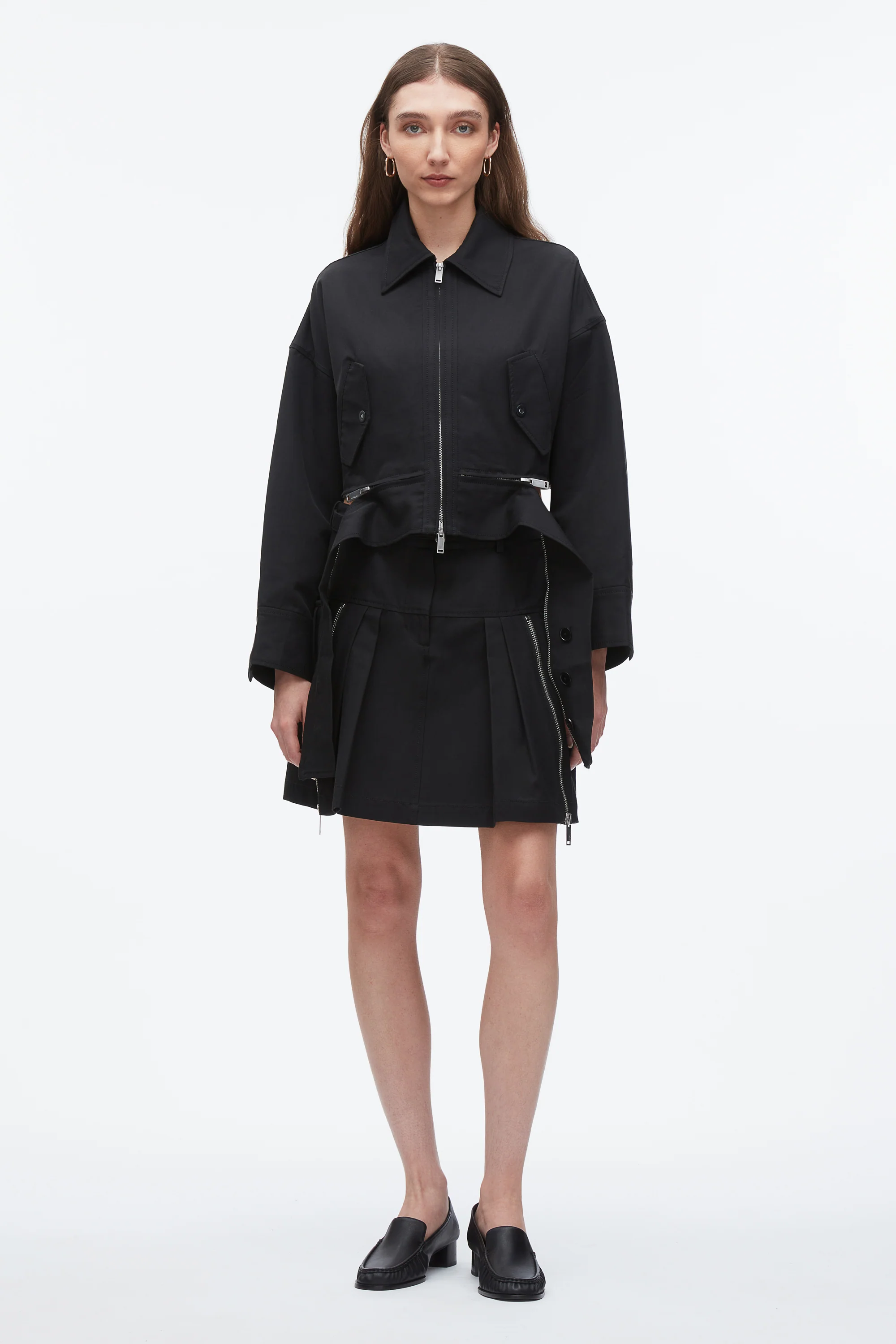 Double Zip Cropped Utility Jacket - Image 8